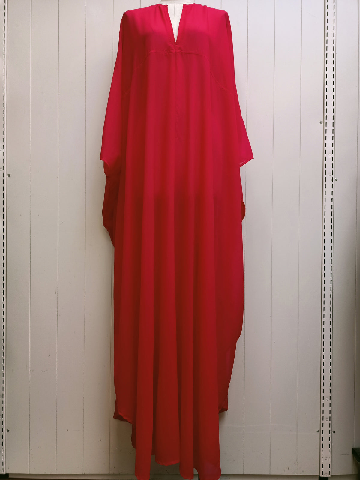 Vintage Hot Pink Chiffon Kaftan Dress