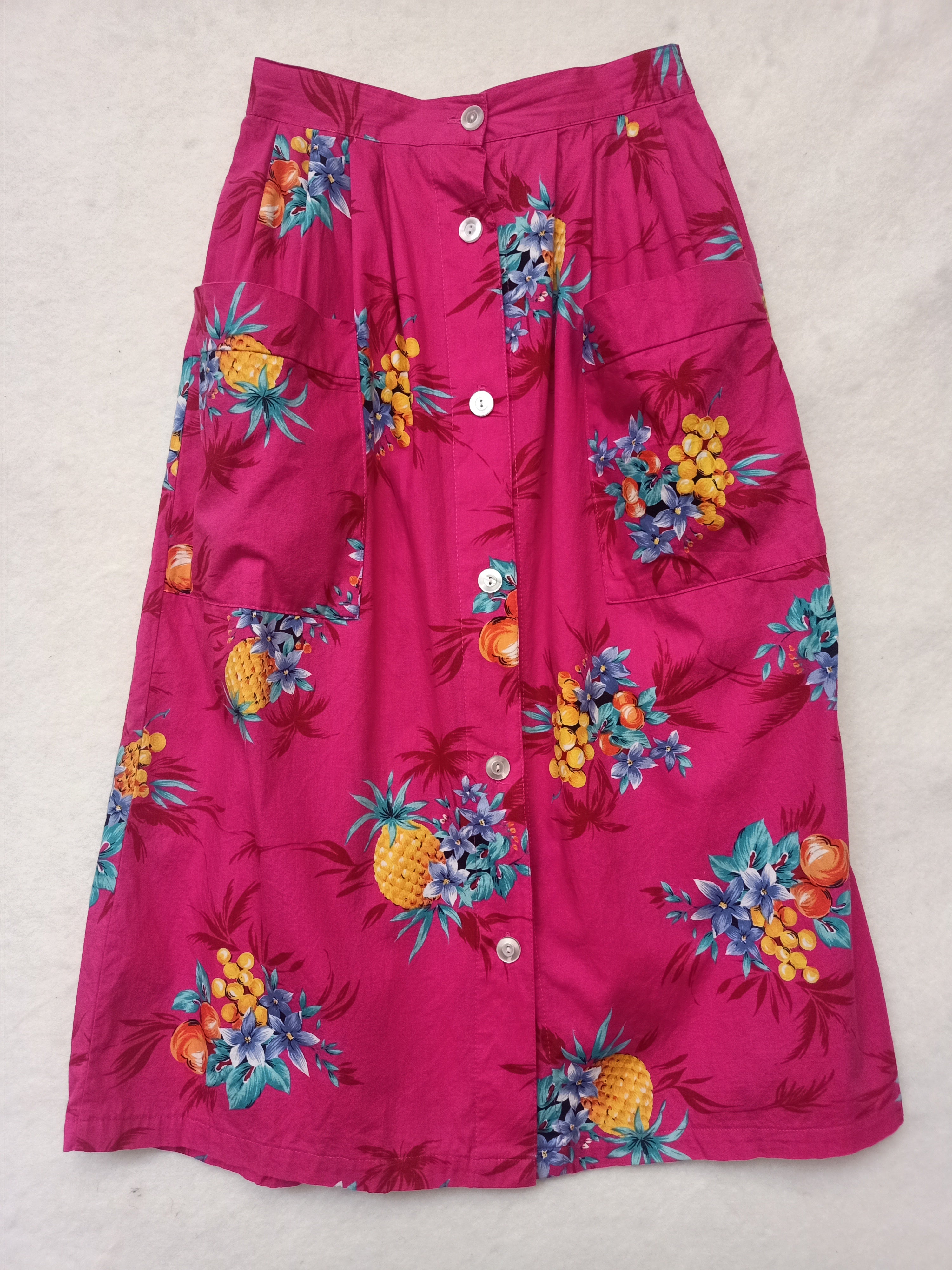Vintage Tropical Fruit Floral Skirt