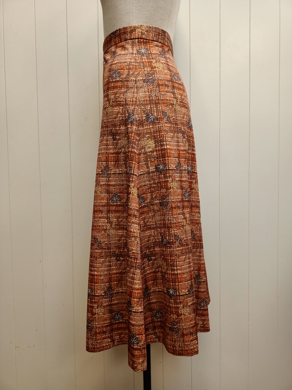 Vintage Crosshatch Orange & Brown Skirt