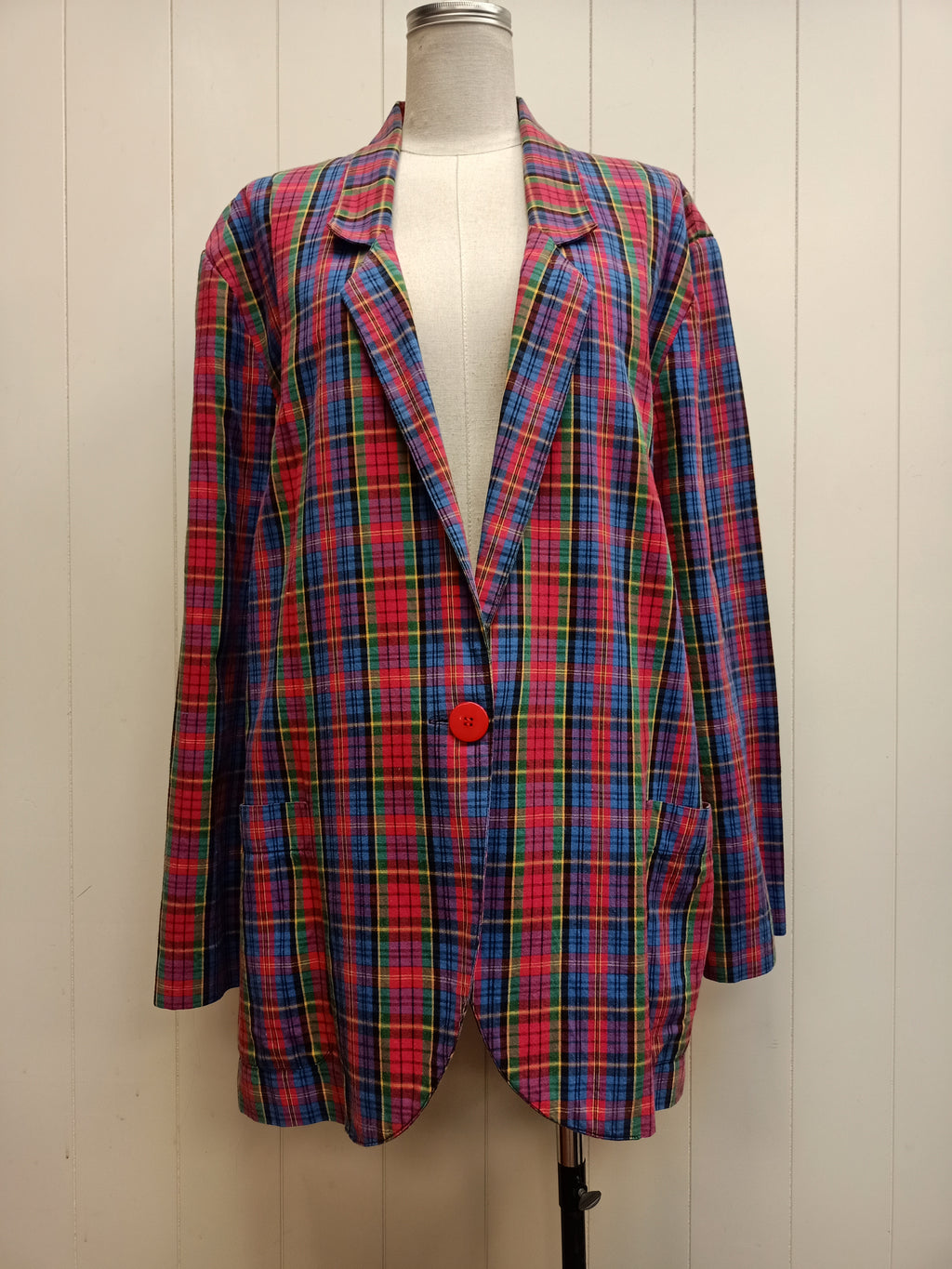 Vintage Bold Plaid Blazer