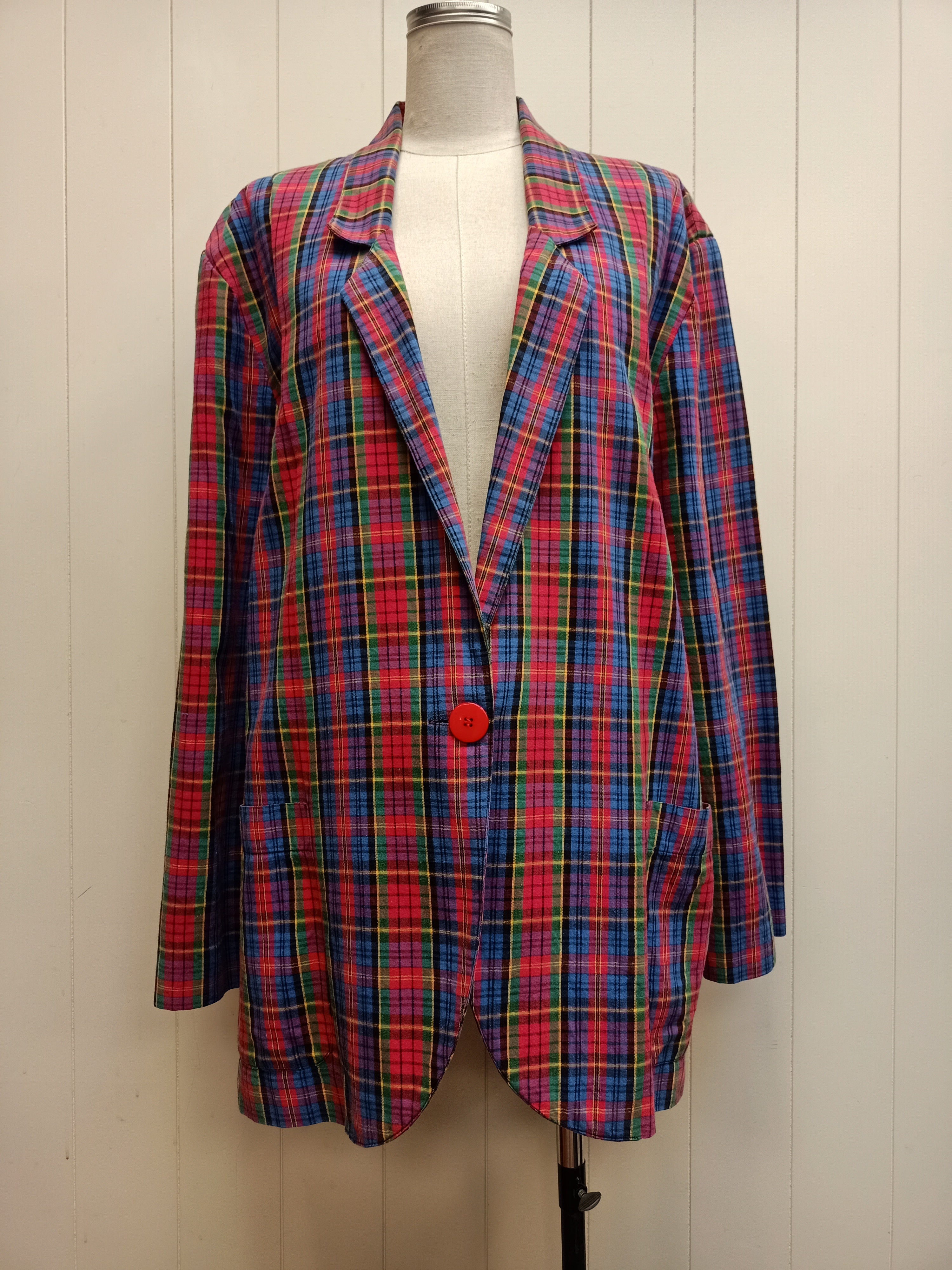 Vintage Bold Plaid Blazer