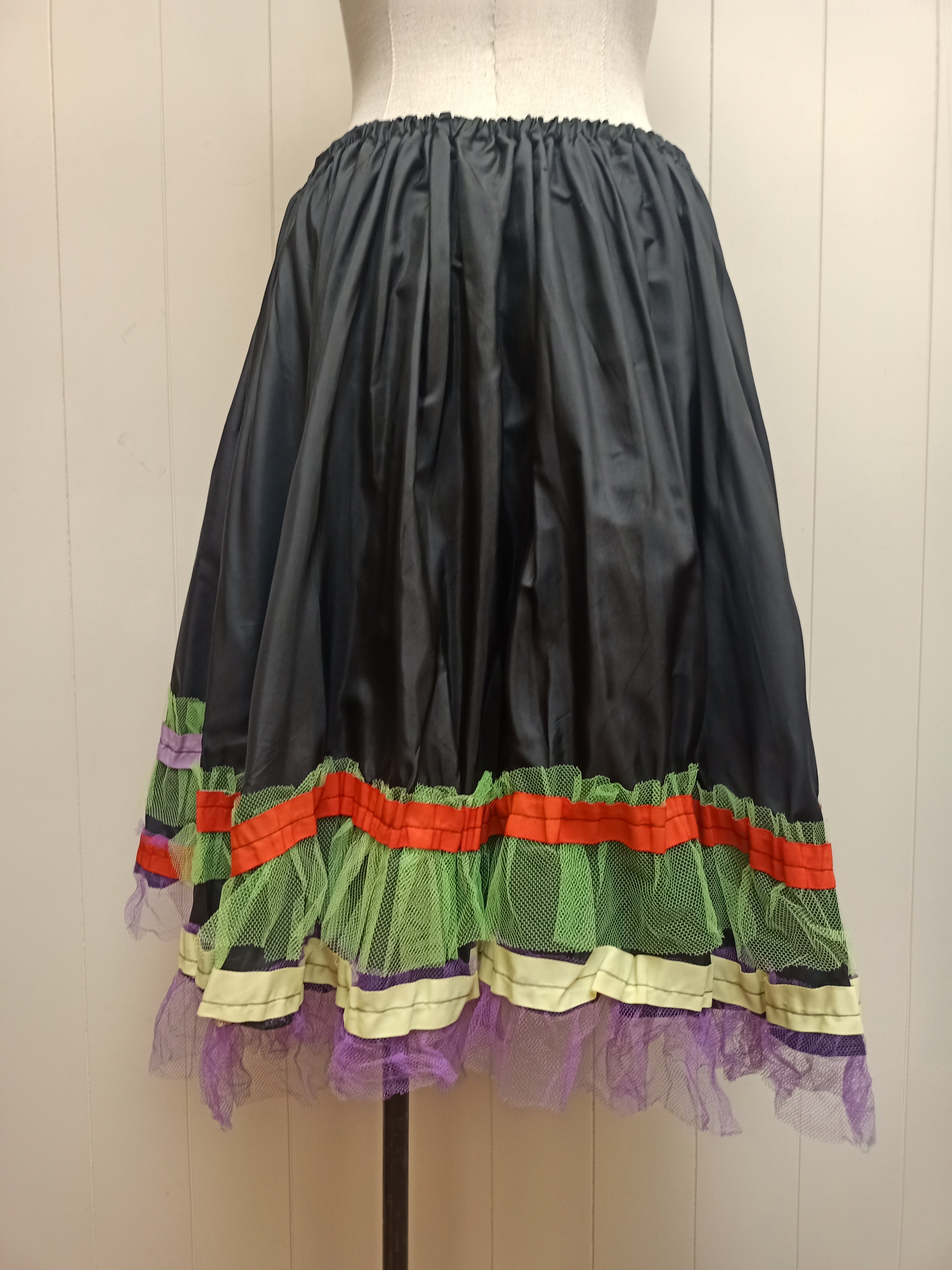 Vintage Black and Neon Skirt