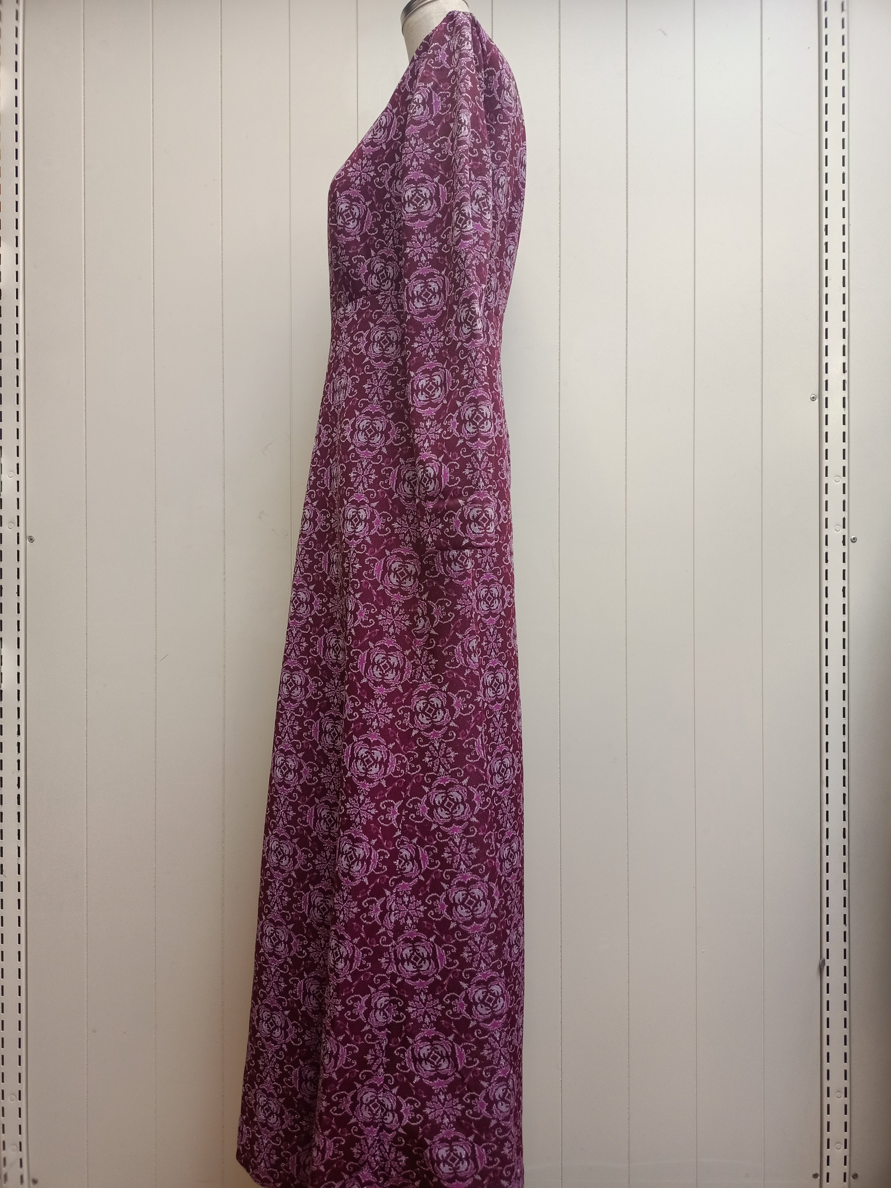 Vintage Purple & Silver Maxi Dress