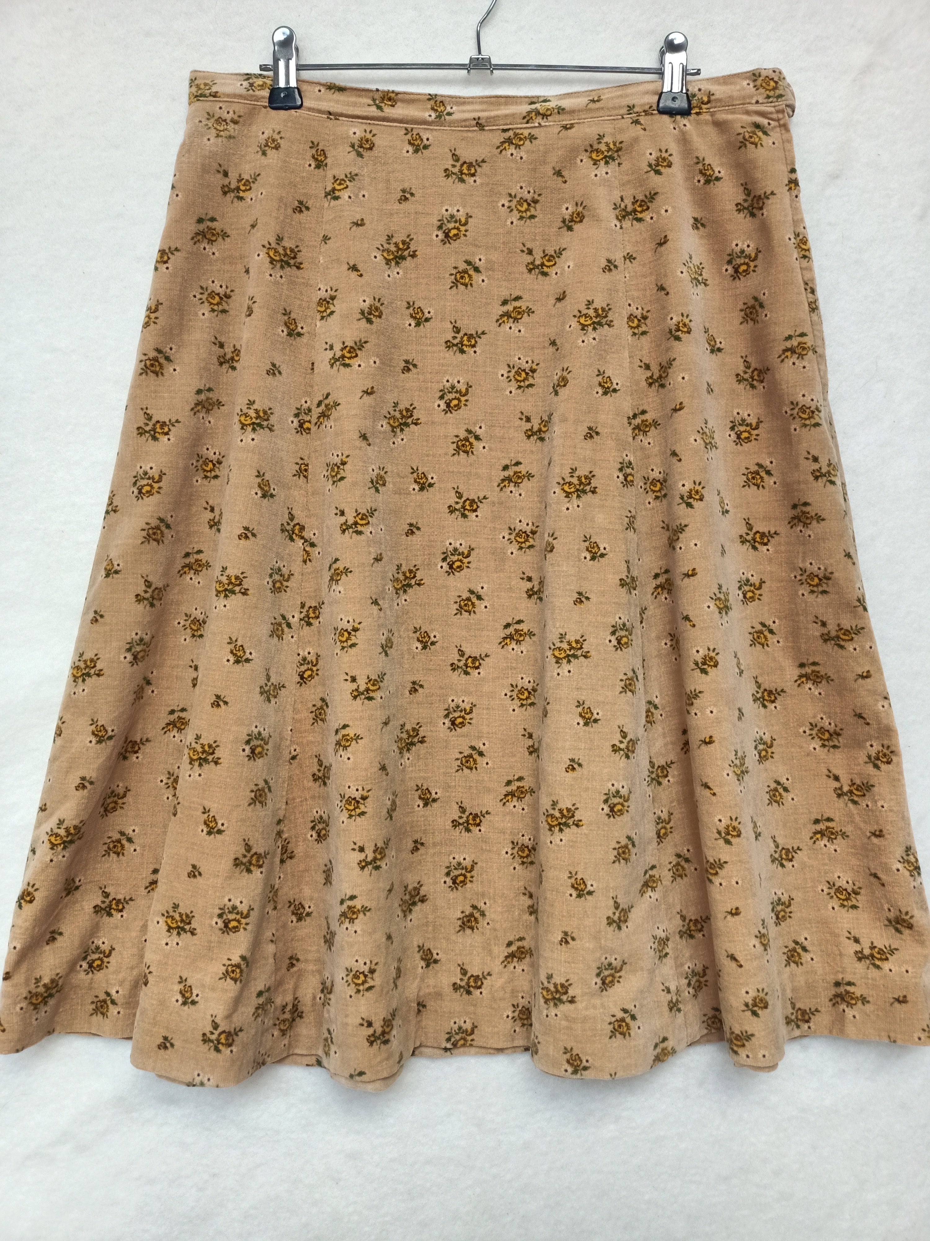 Vintage Floral Corduroy Skirt