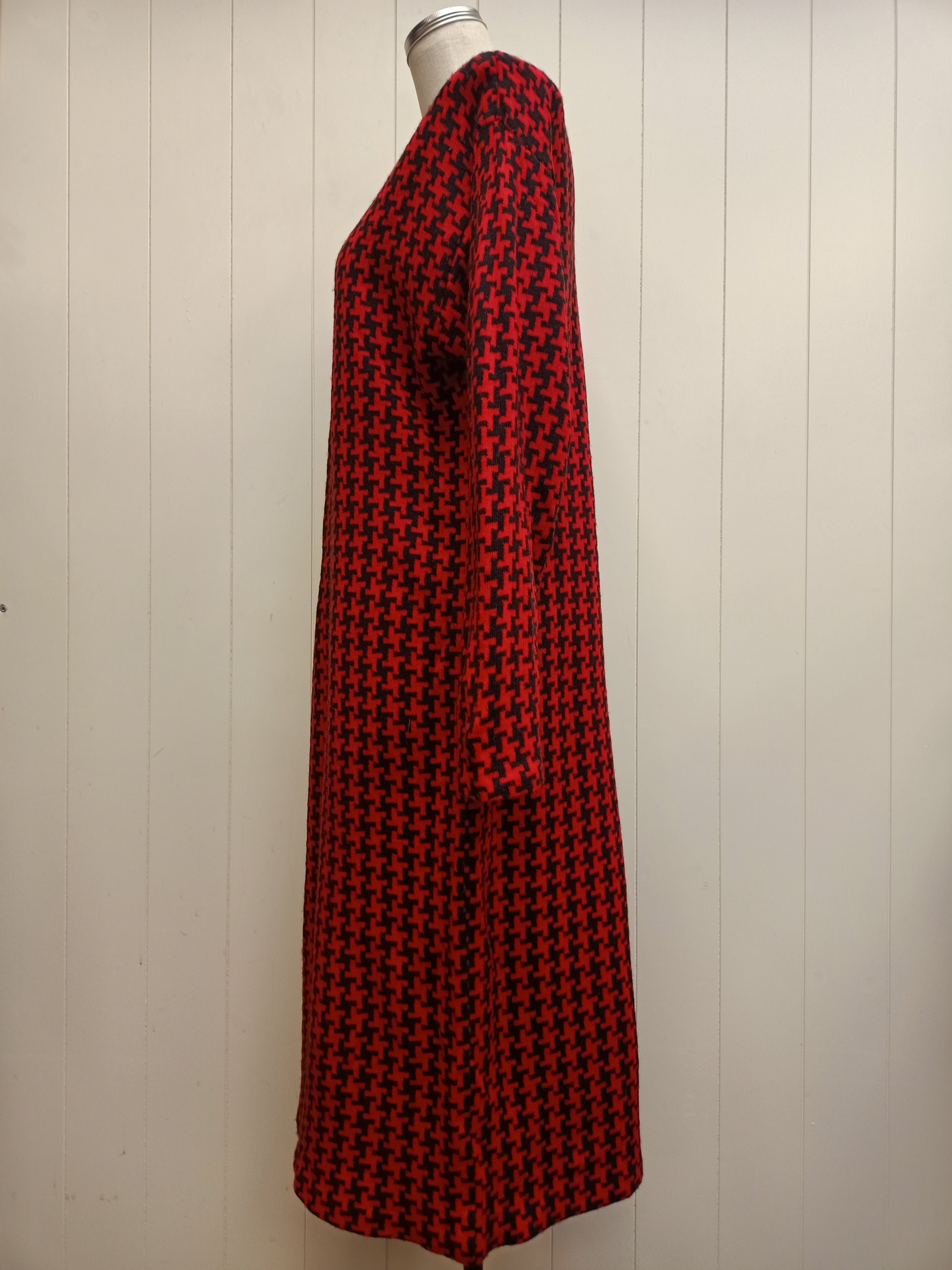 Vintage Red Herringbone Dress