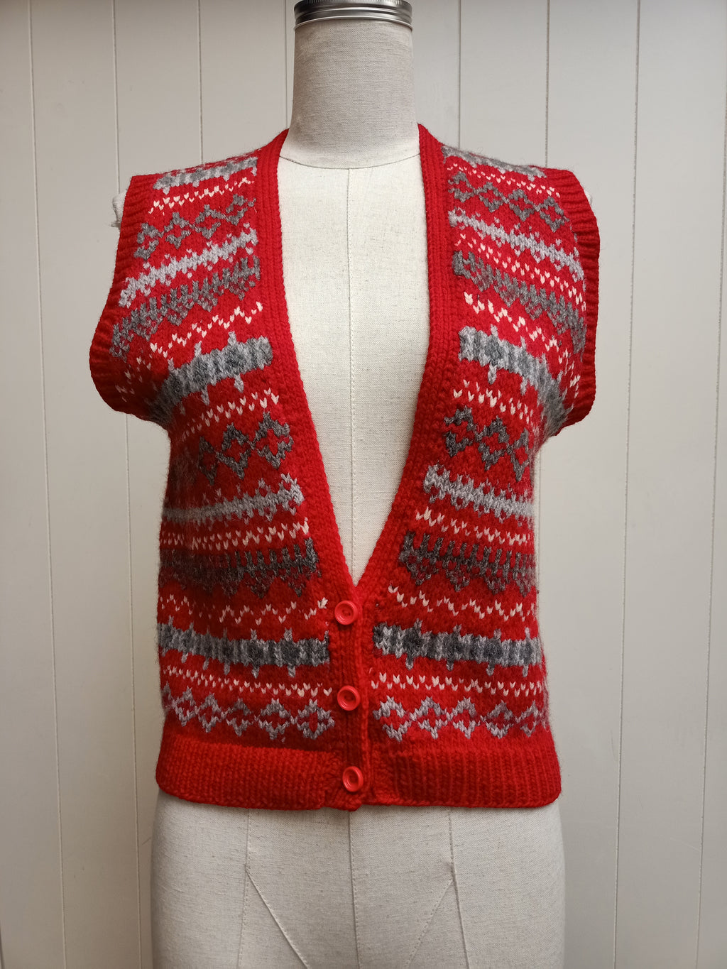 Vintage Nordic Knit Vest