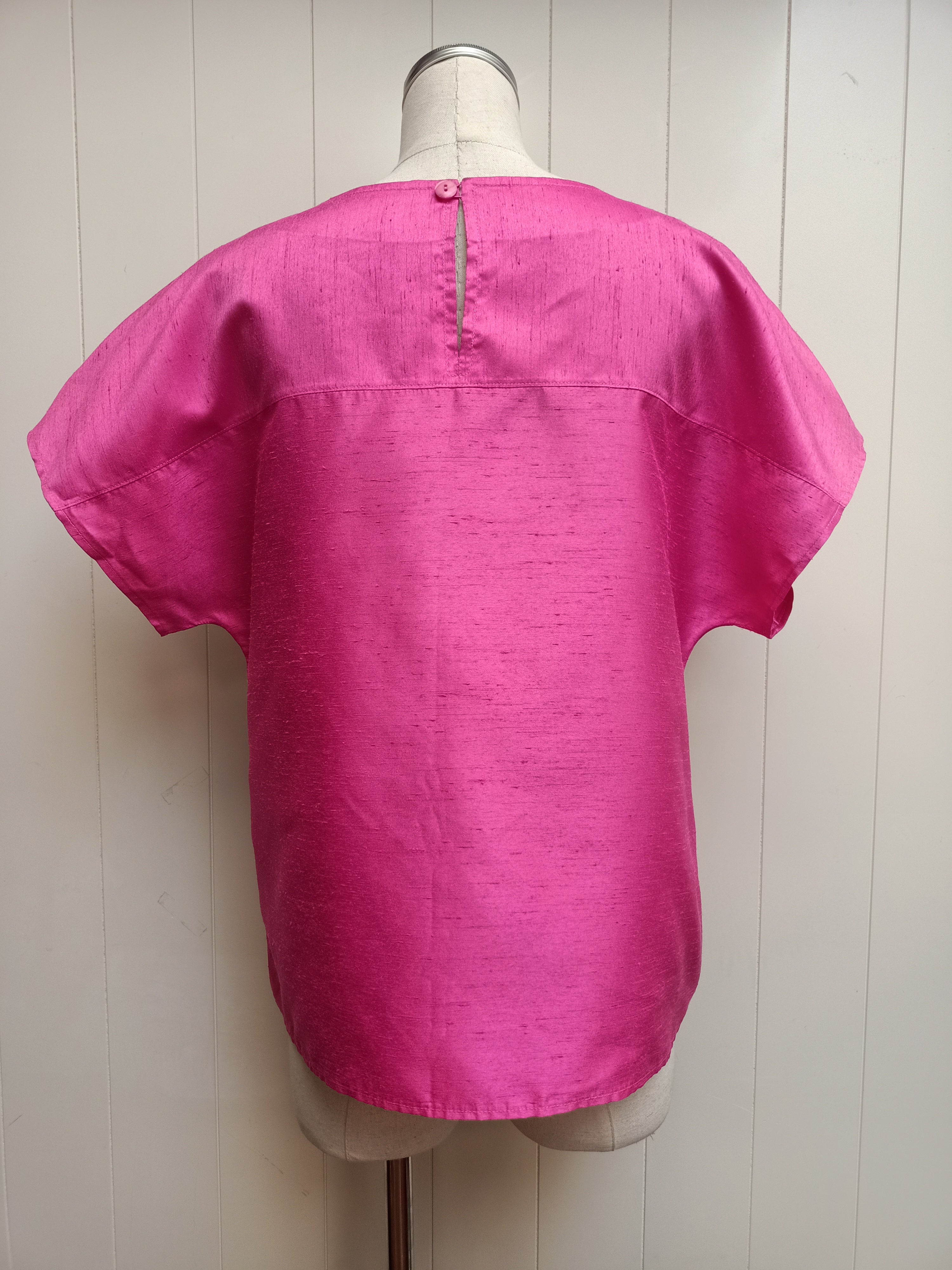 Vintage Hot Pink Satin Slub Shirt