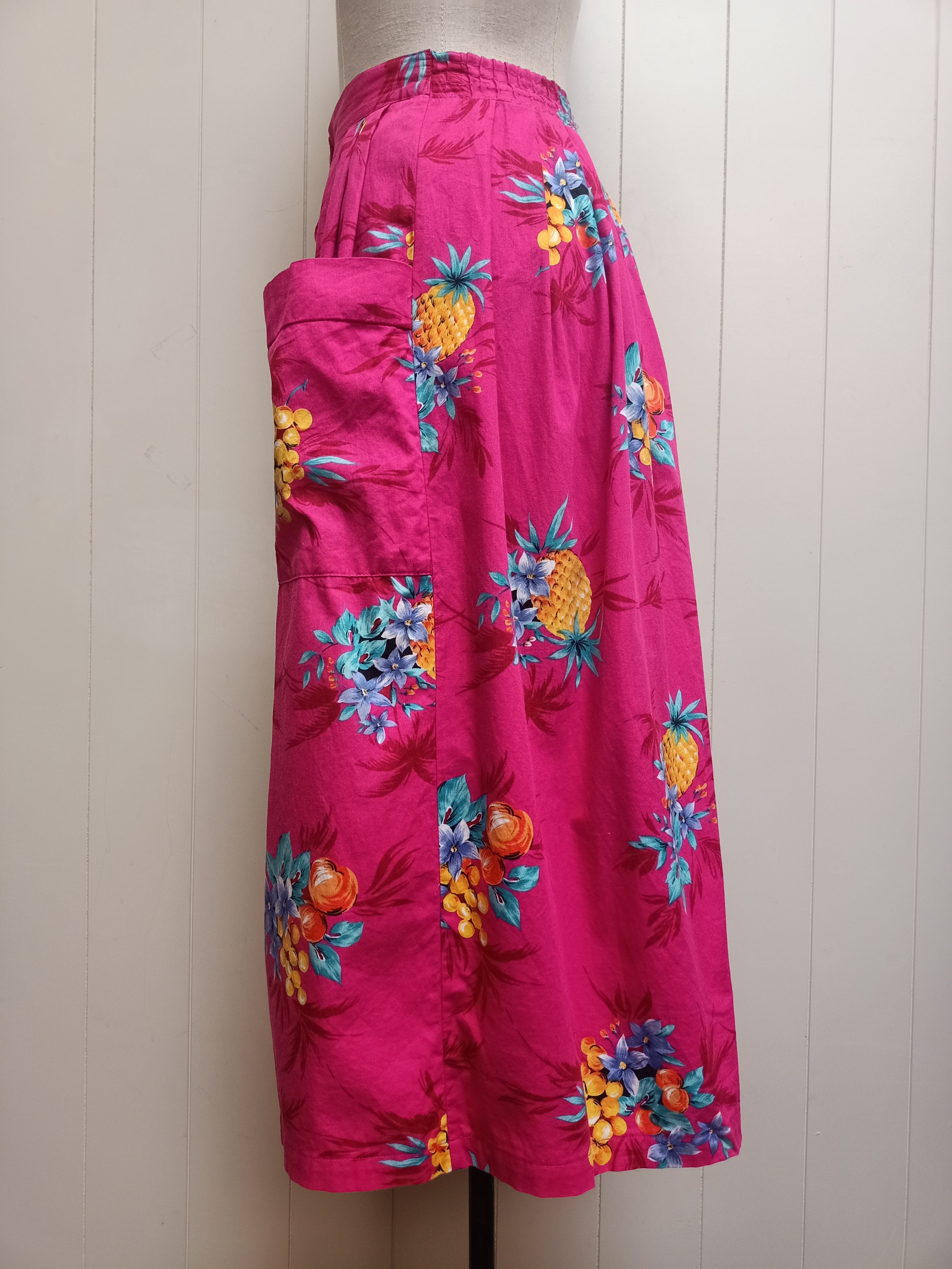 Vintage Tropical Fruit Floral Skirt