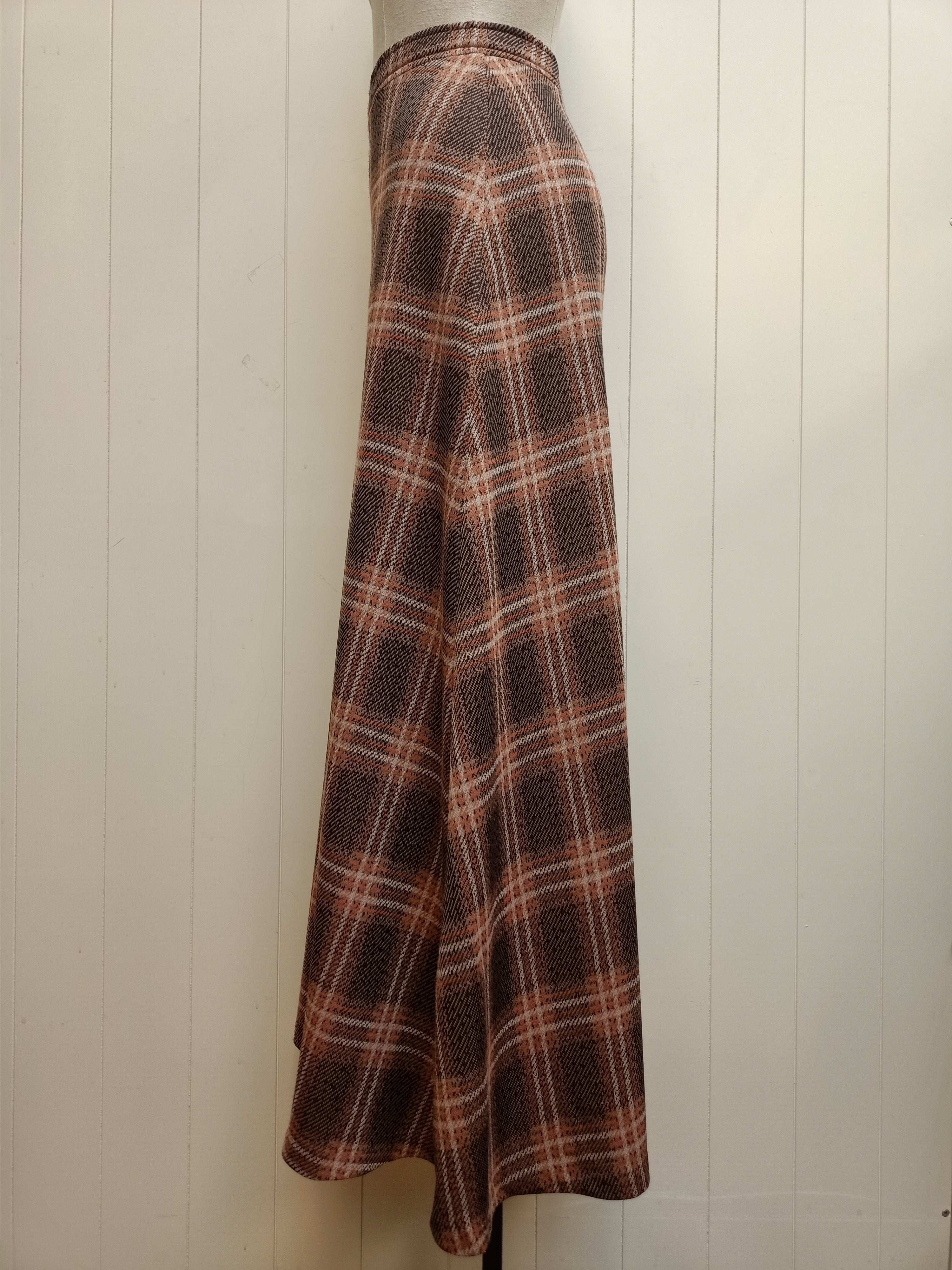 Vintage Michelle Plaid Maxi Skirt