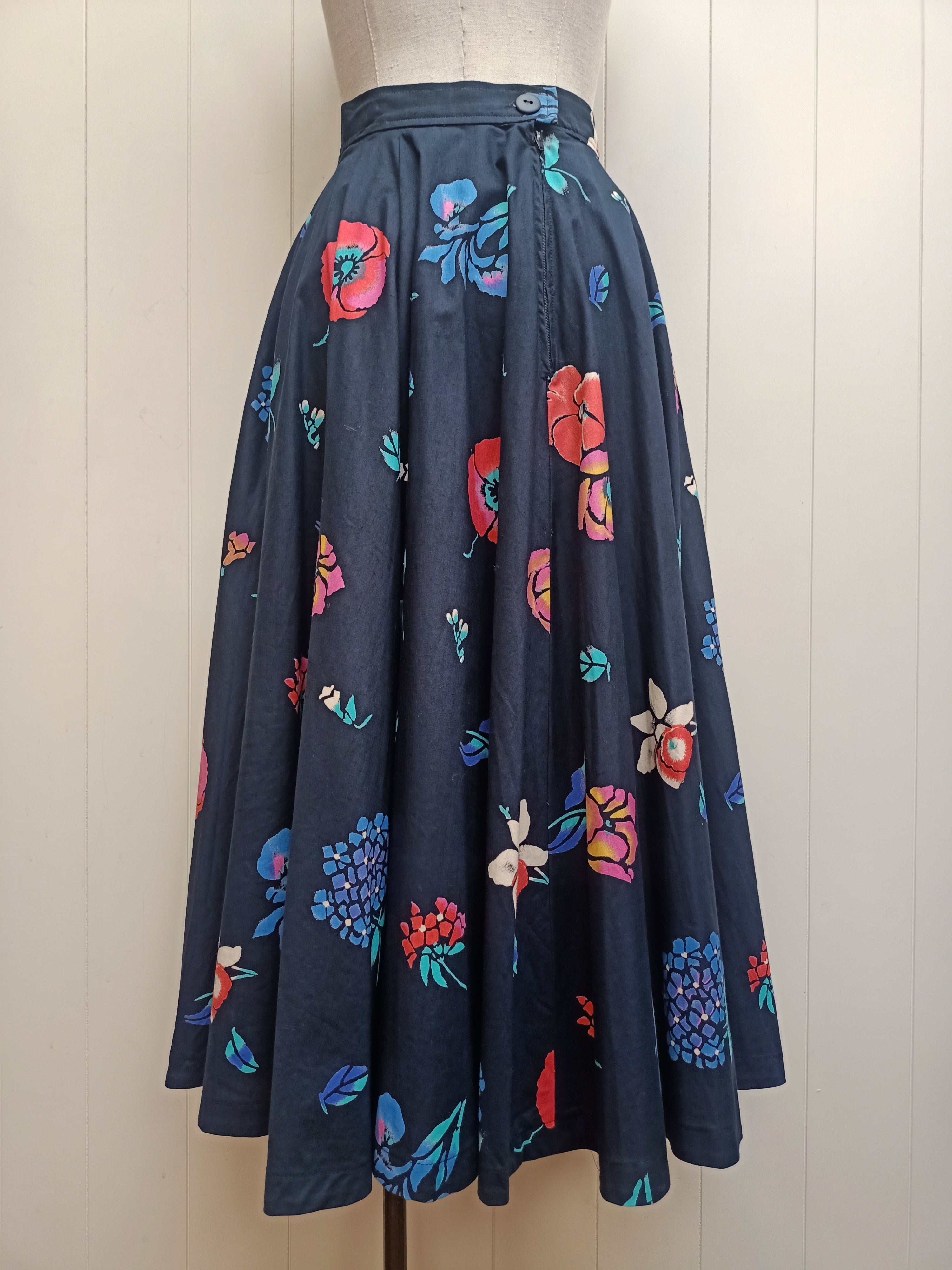 Vintage Floral Full Skirt