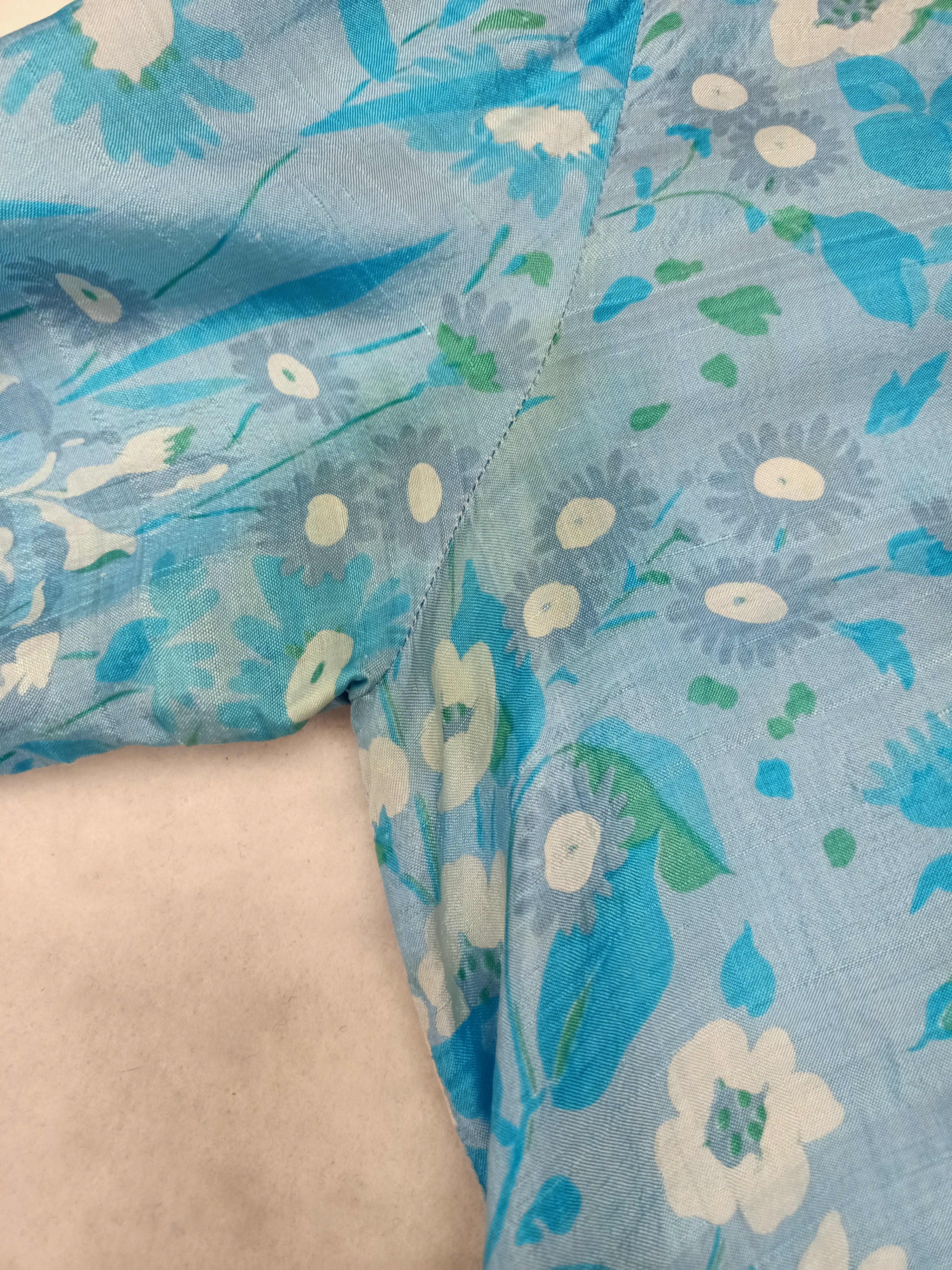Vintage Floral Slub Satin Dress