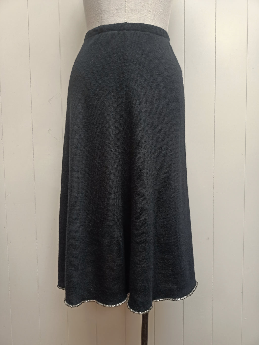 Vintage Black Gold Knit Skirt