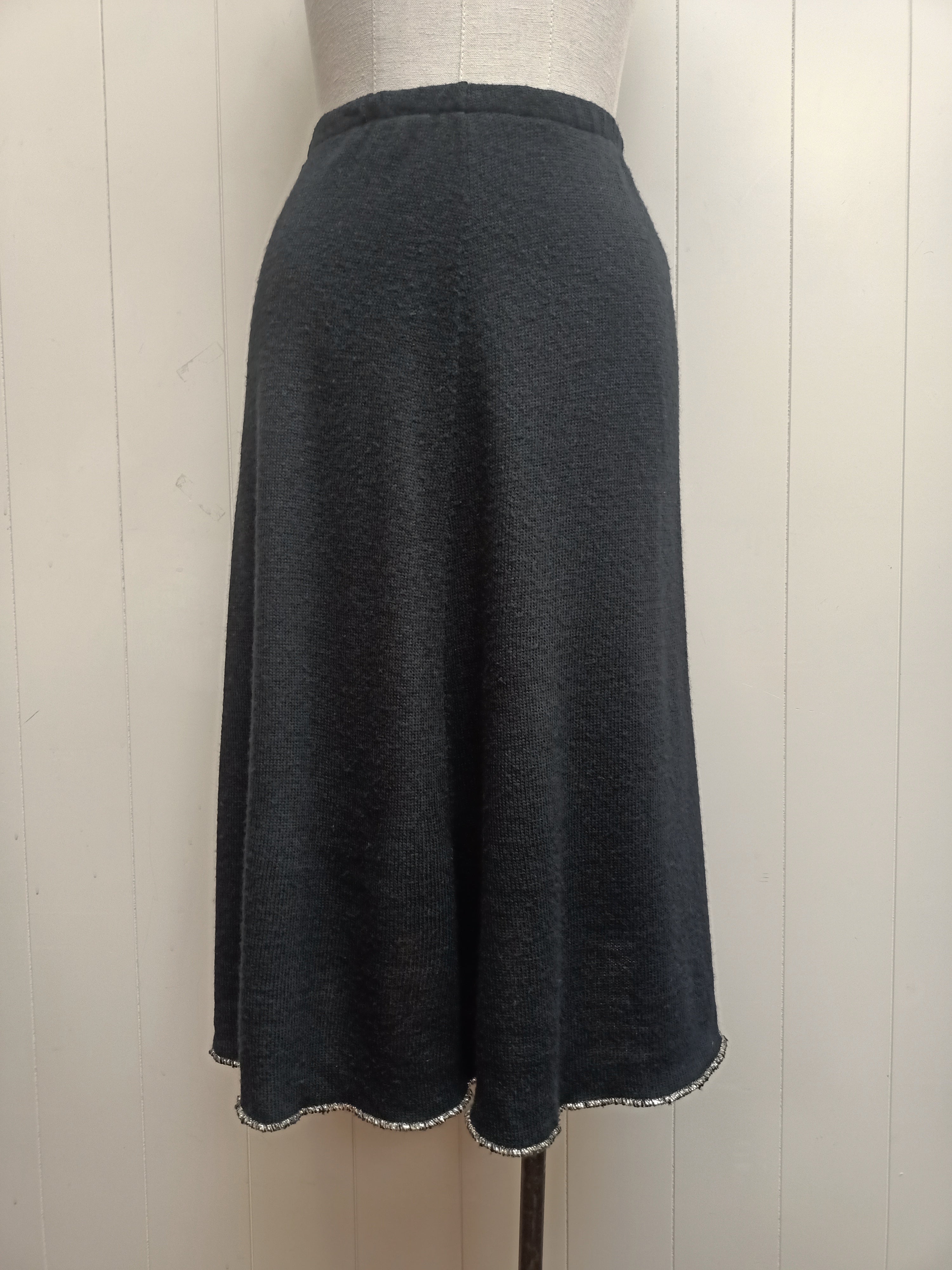 Vintage Black Gold Knit Skirt