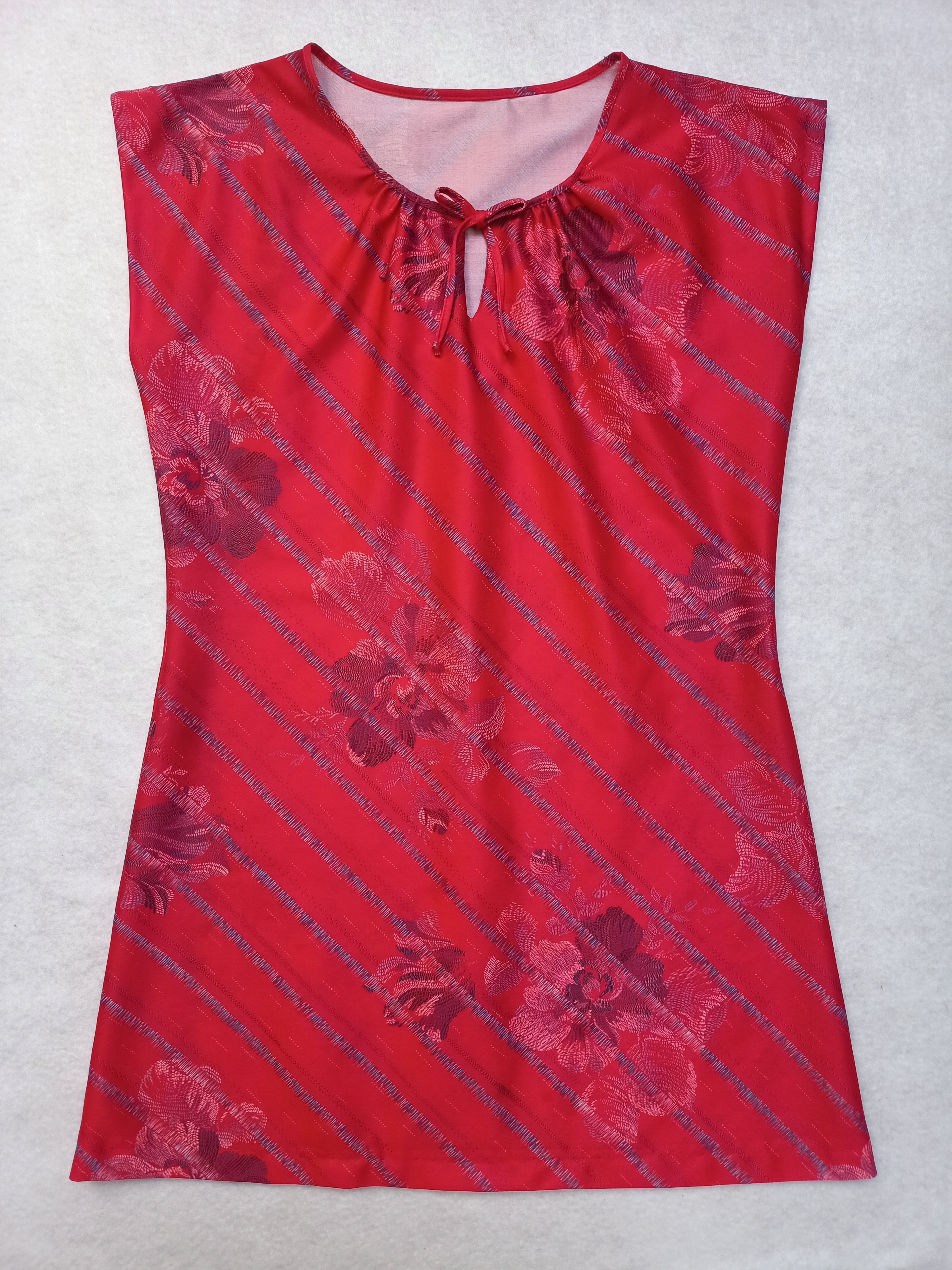 Vintage Floral Striped Dress