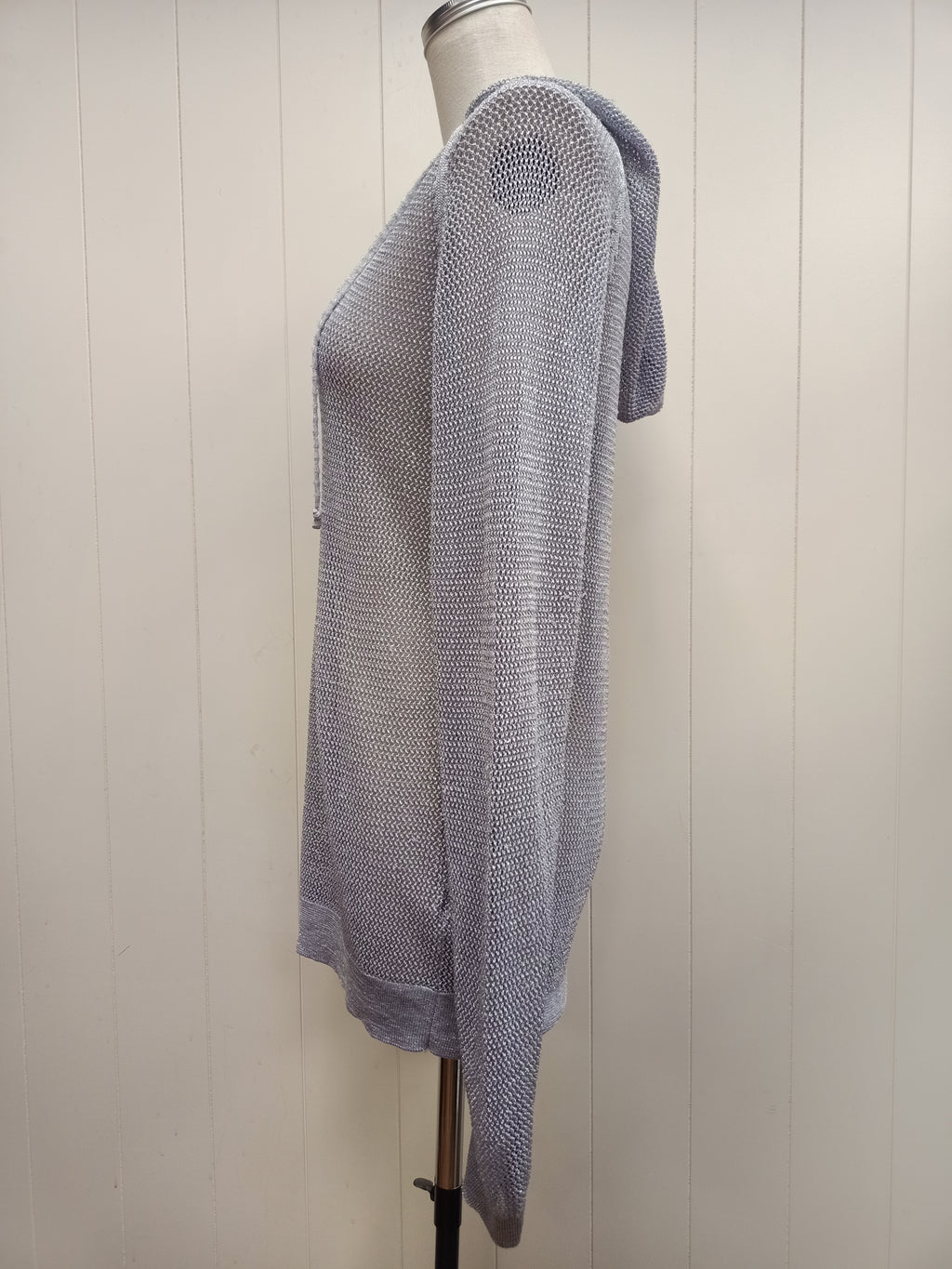 Zafina Silver Knit Hoodie