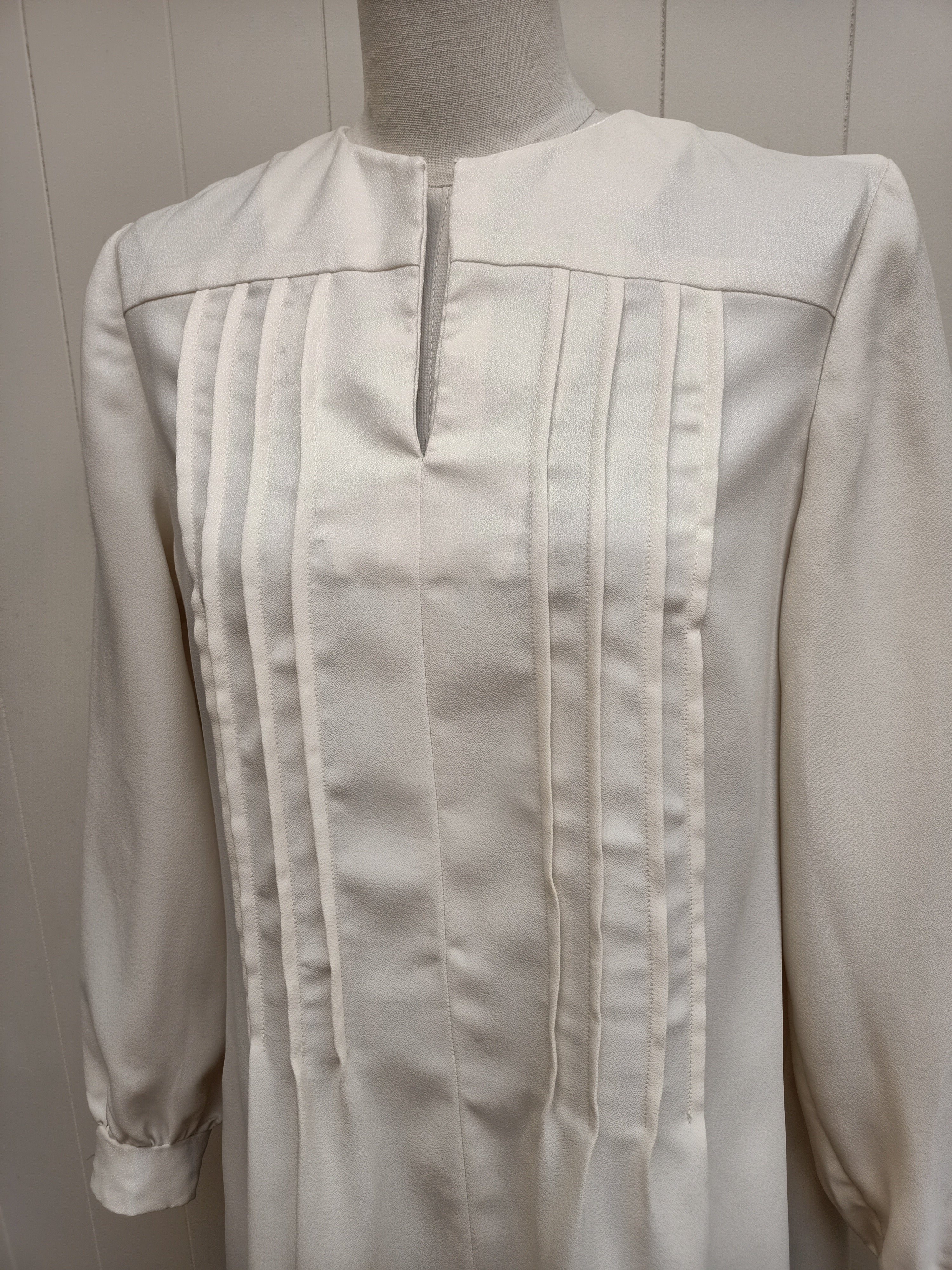 Vintage Cream Pintucked Dress