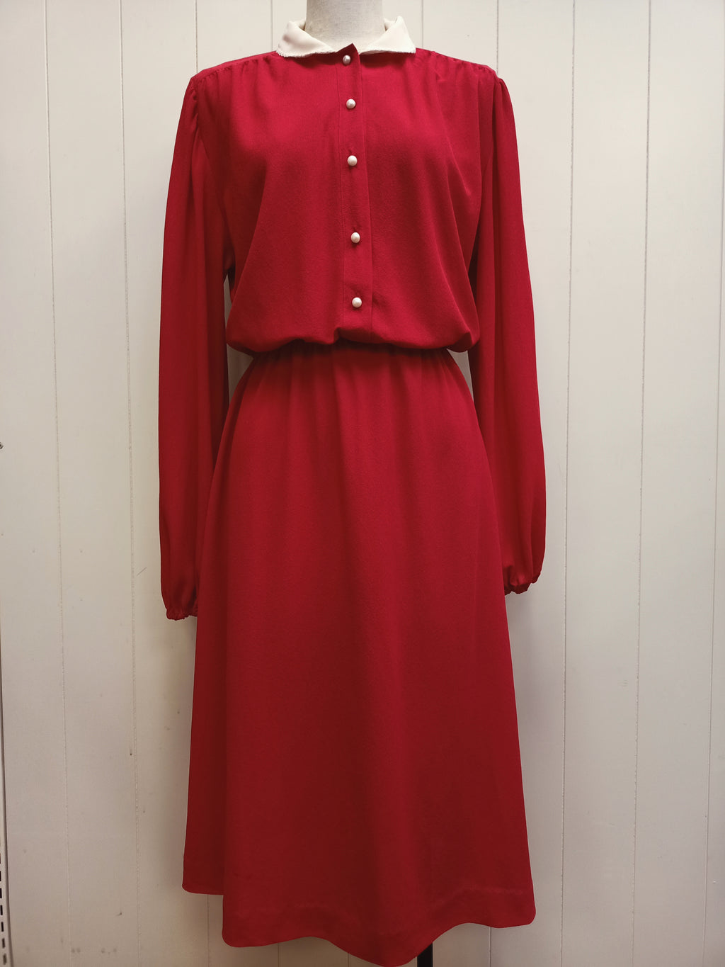 Vintage Norman Hartnell Berry Red Dress