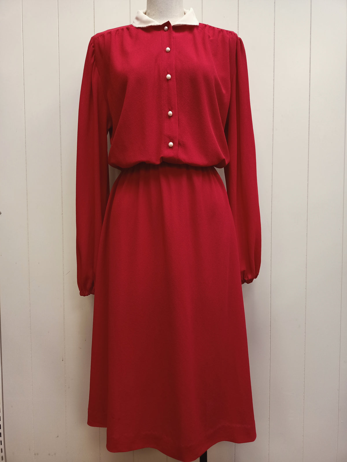Vintage Norman Hartnell Berry Red Dress