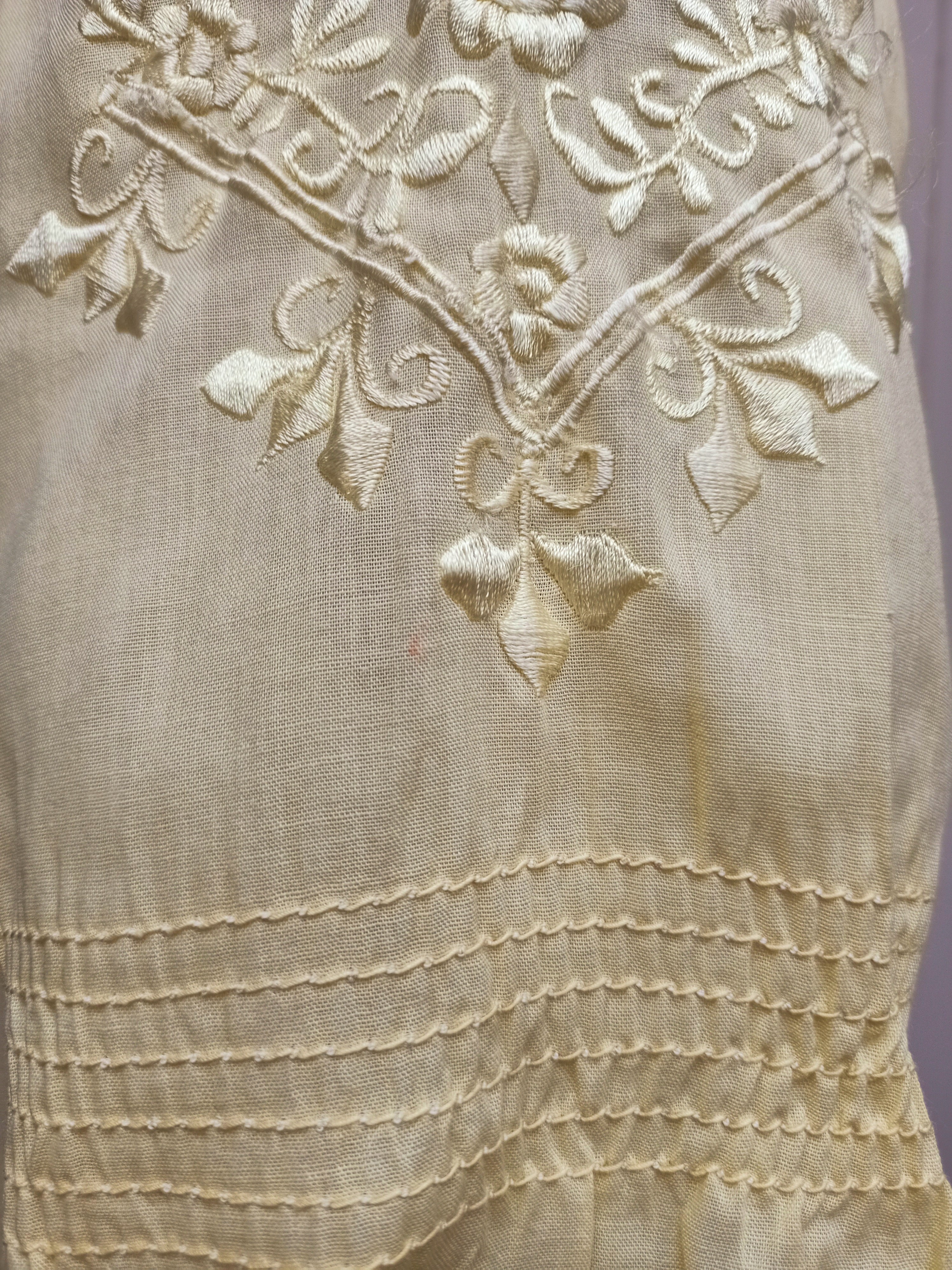 Vintage Yellow Embroidered Peasant Shirt