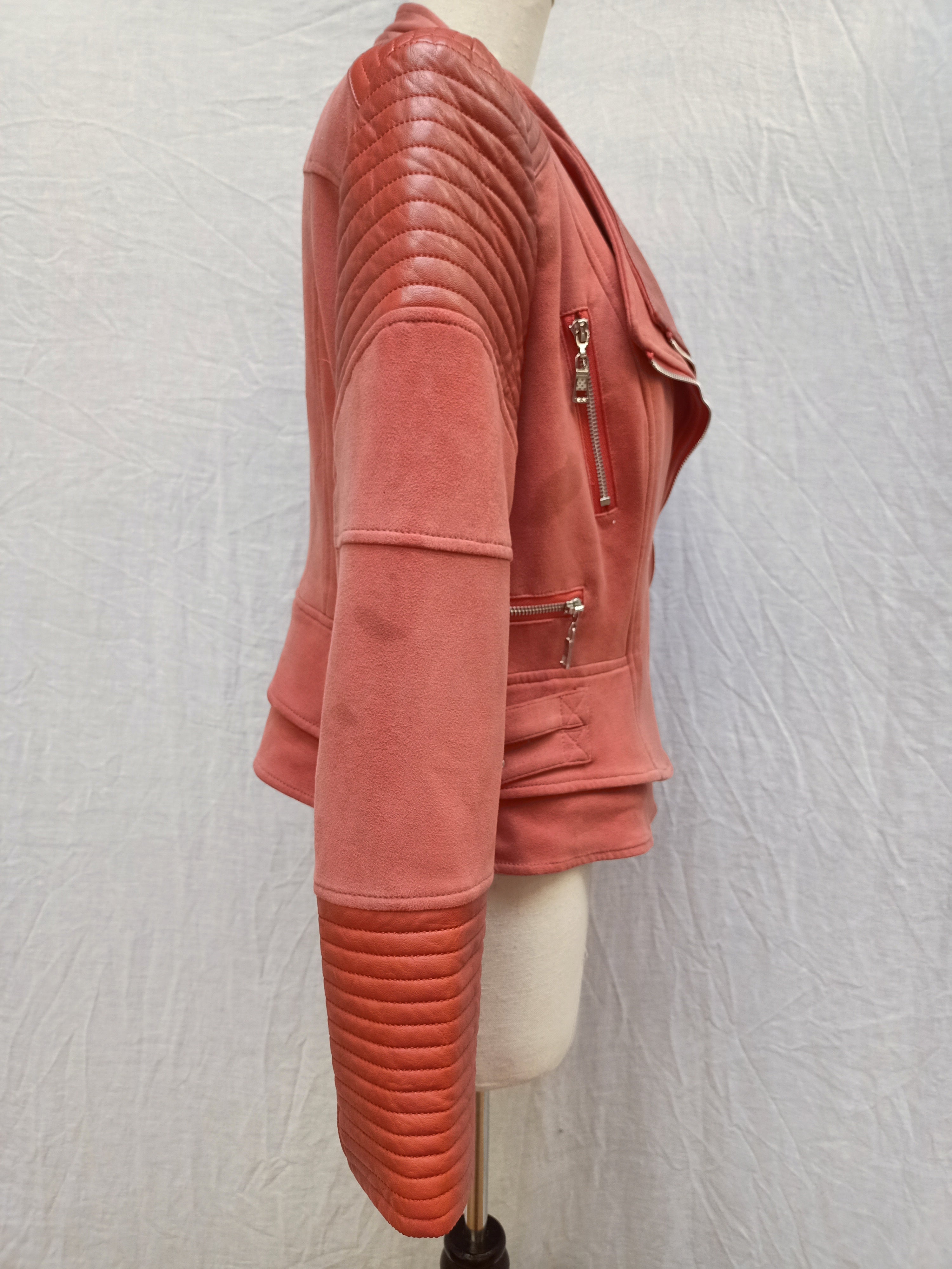 Red Faux Suede Jacket