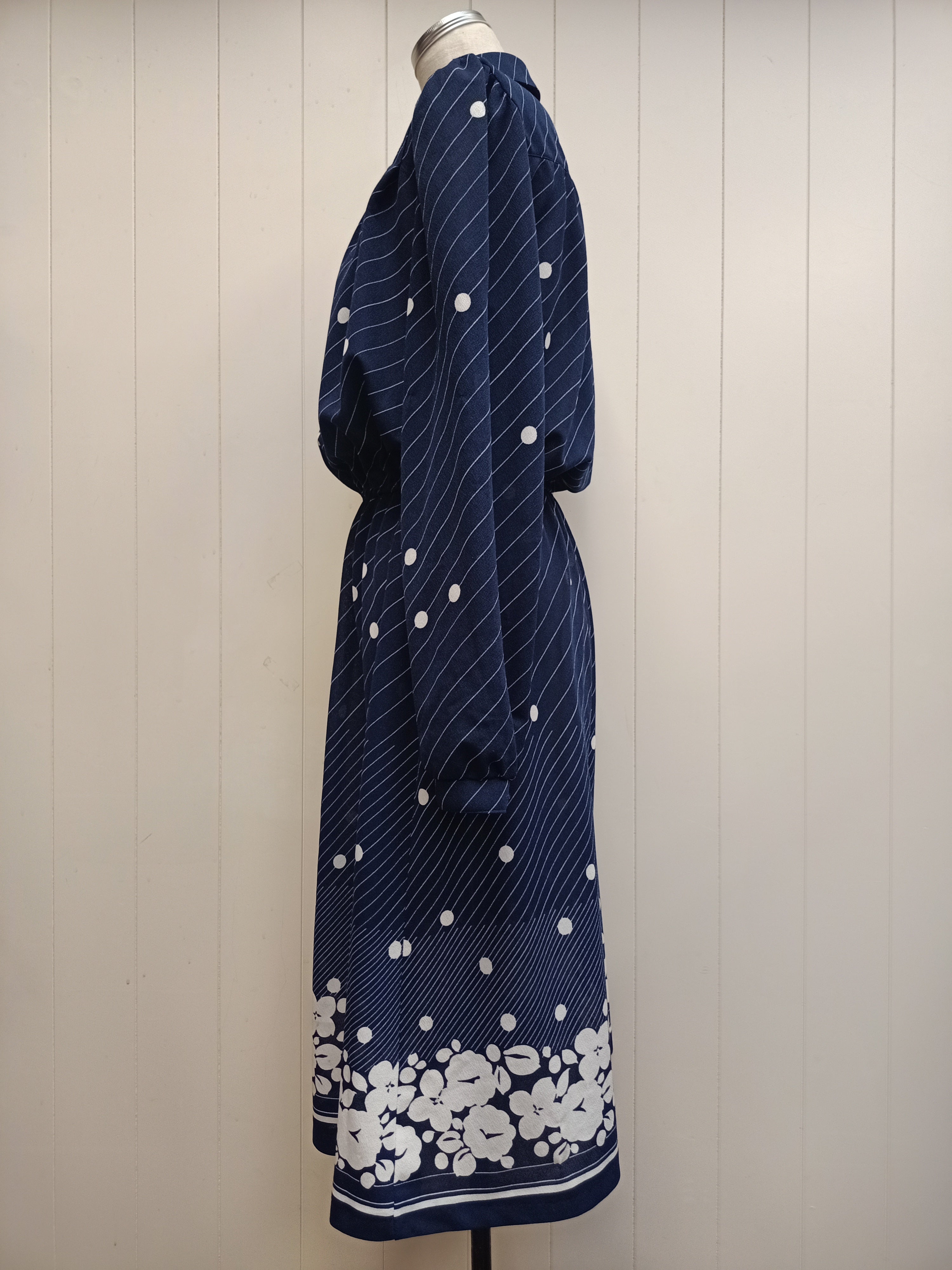 Vintage Level 5 Navy Dot Dress