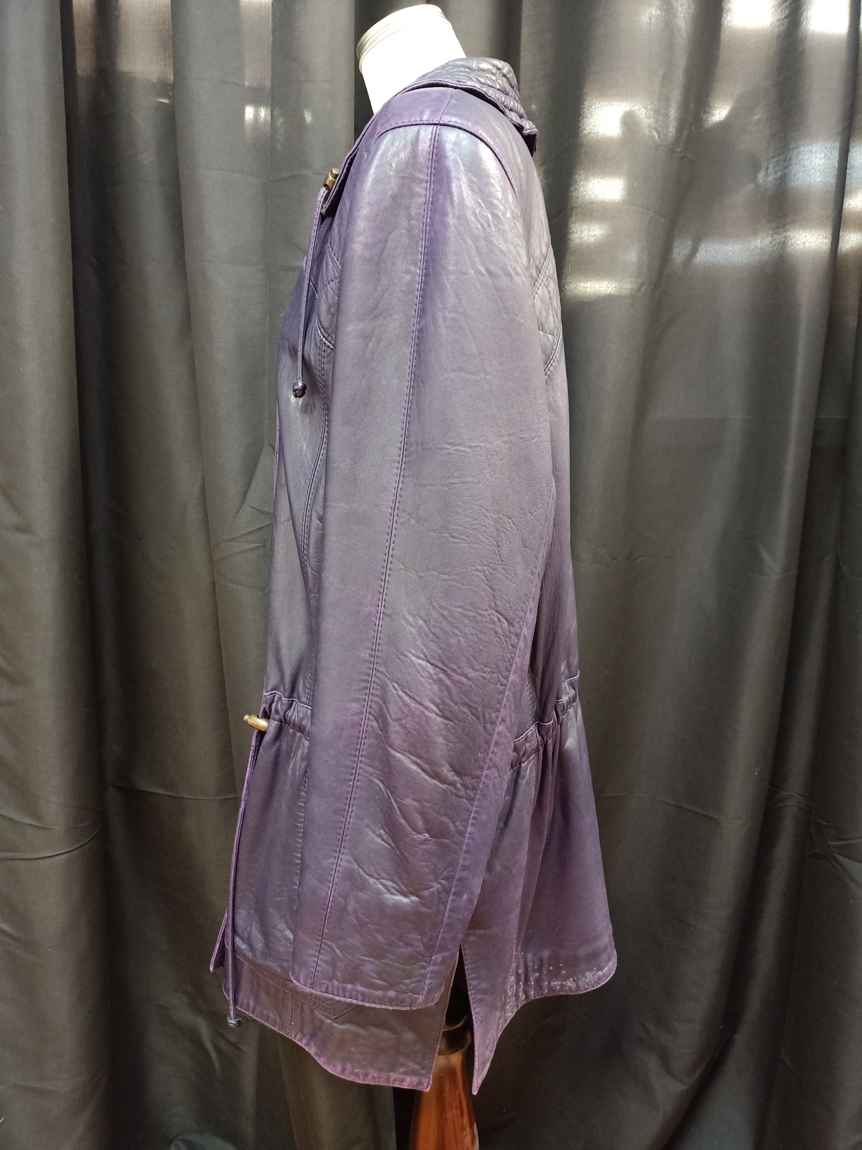 Leather Purple Parka