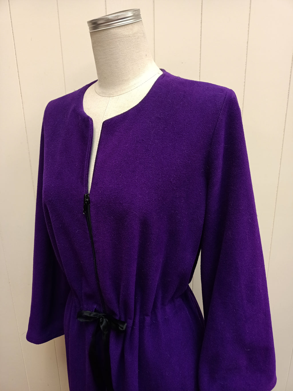 Vintage Purple Fleece Maxi Dress
