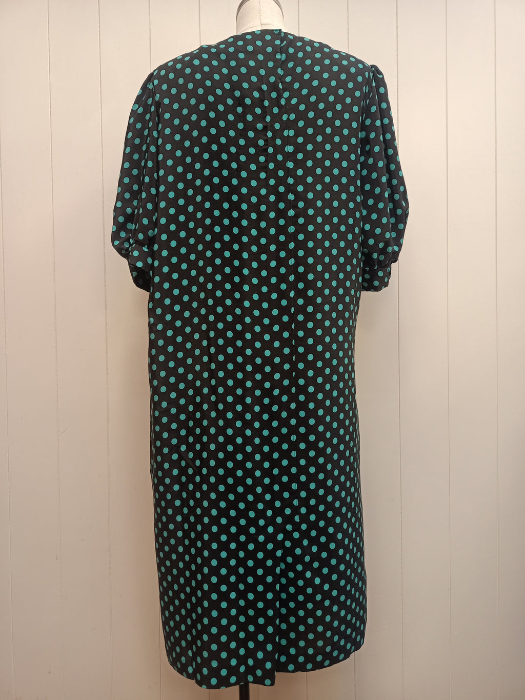 Vintage Teal Polka Dot Dress