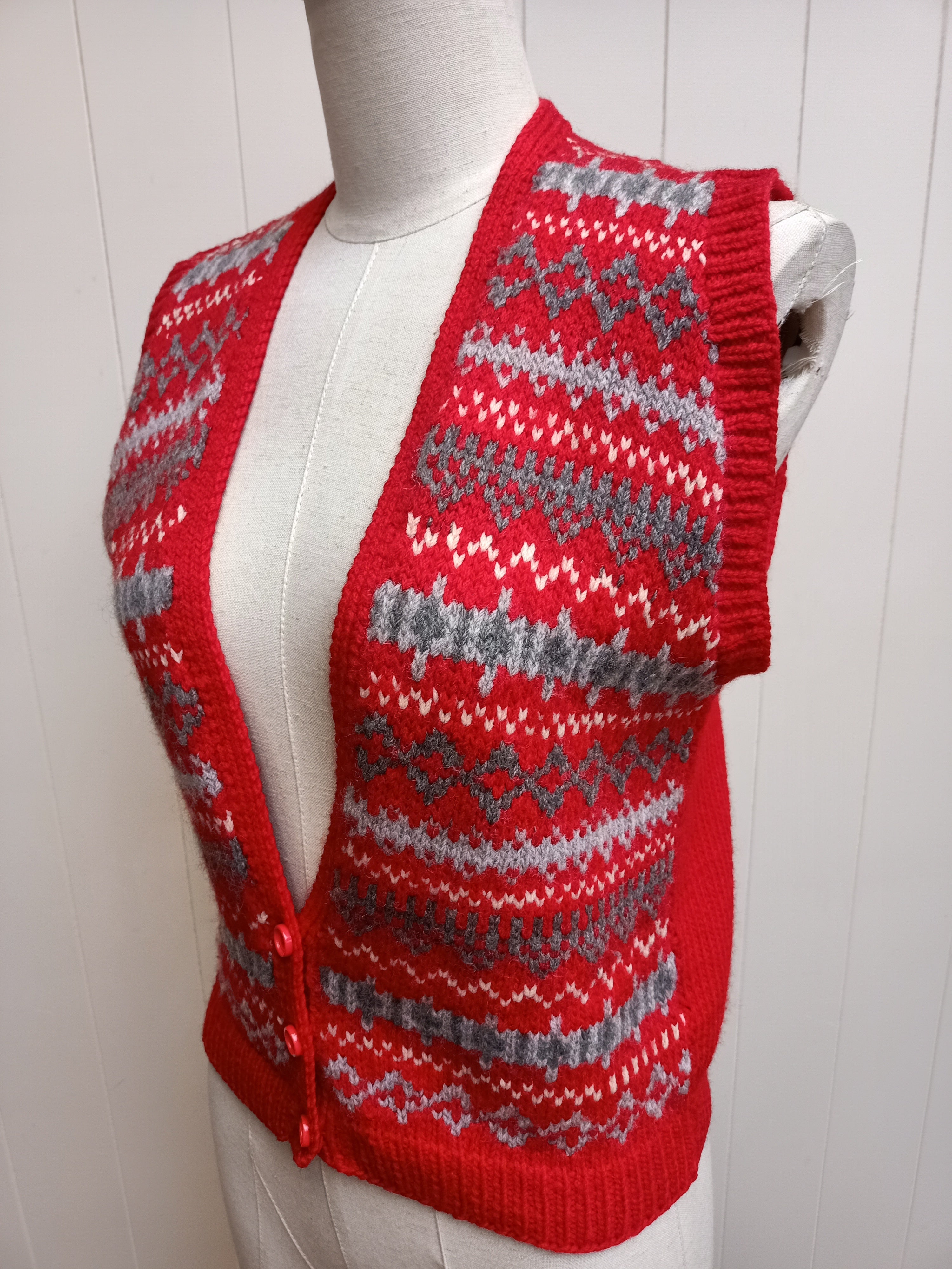 Vintage Nordic Knit Vest