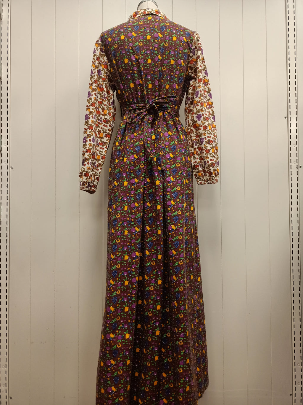 Vintage Fruit Pinafore Maxi Dress