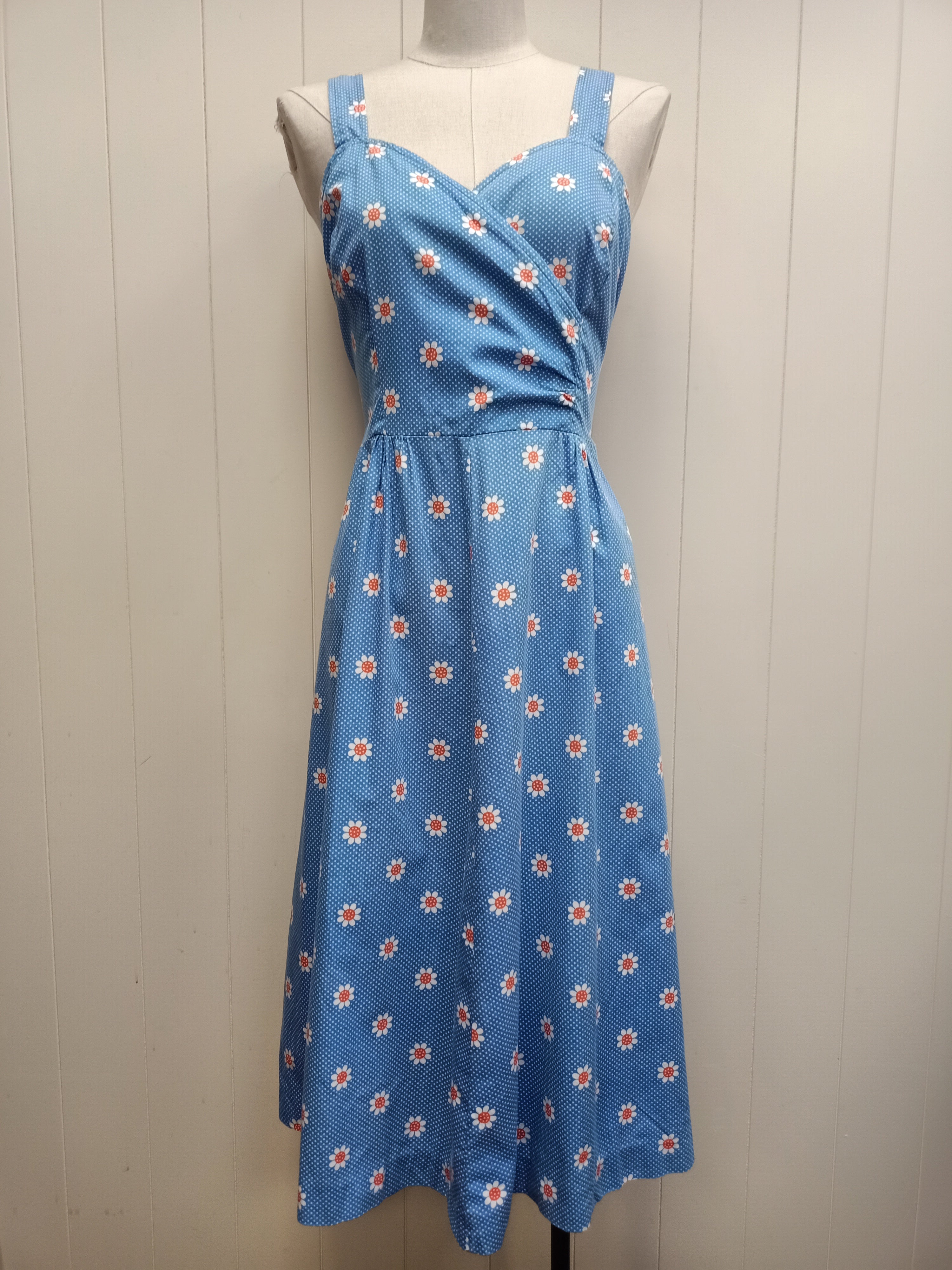 Vintage Polka Dot Daisy Dress