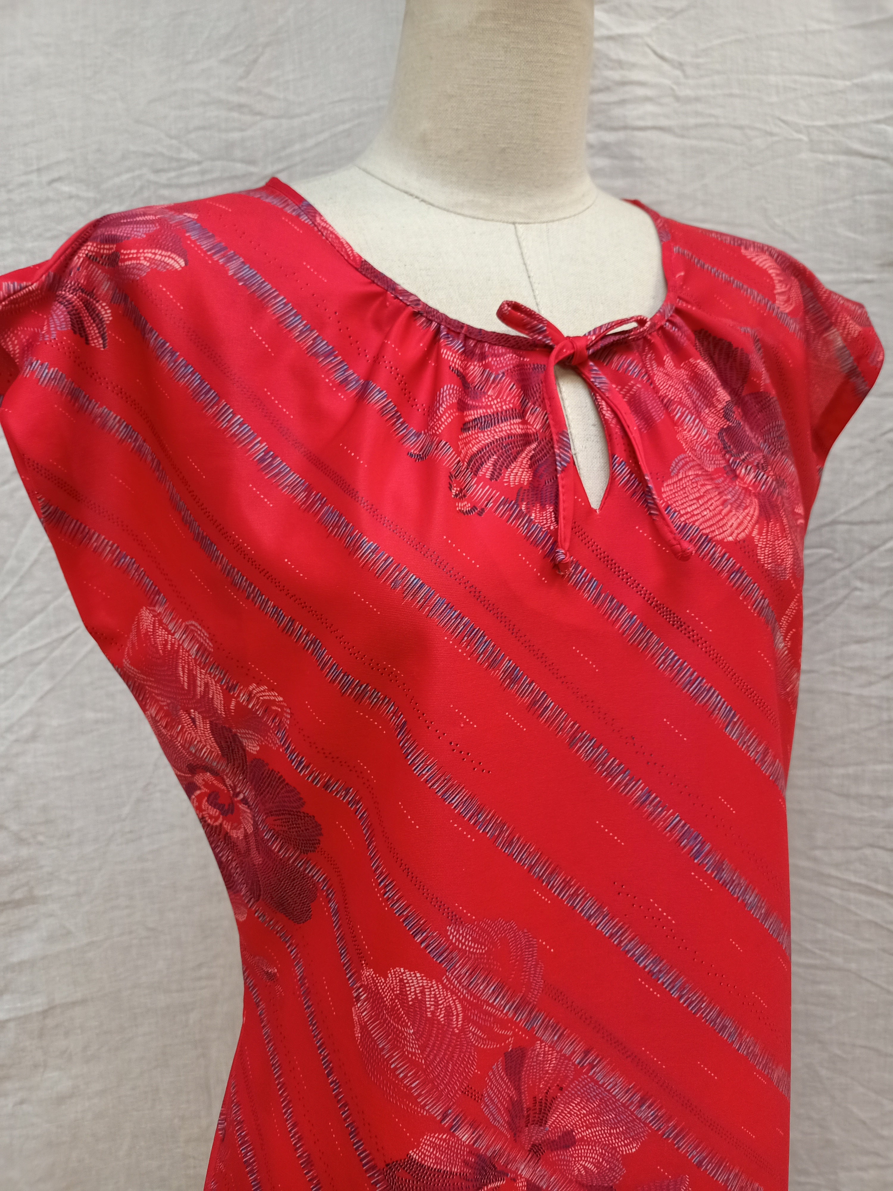 Vintage Floral Striped Dress