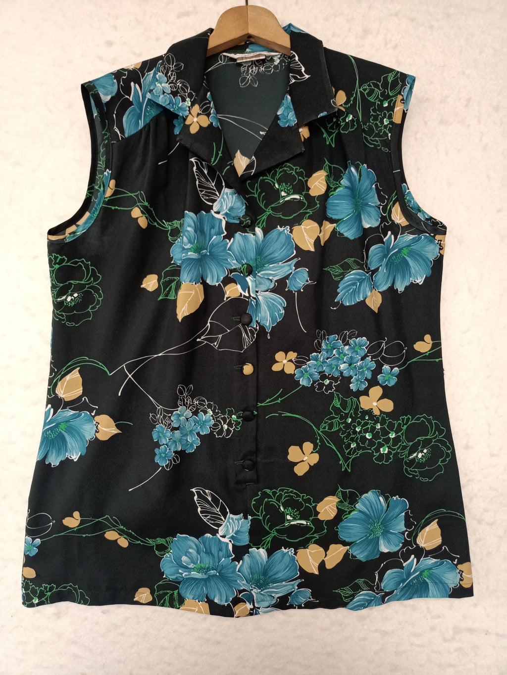 Vintage Lady Lichfield Green Floral Shirt
