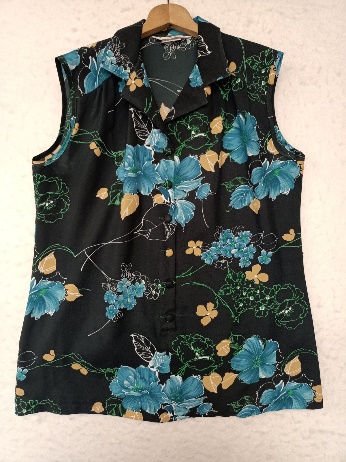 Vintage Lady Lichfield Green Floral Shirt