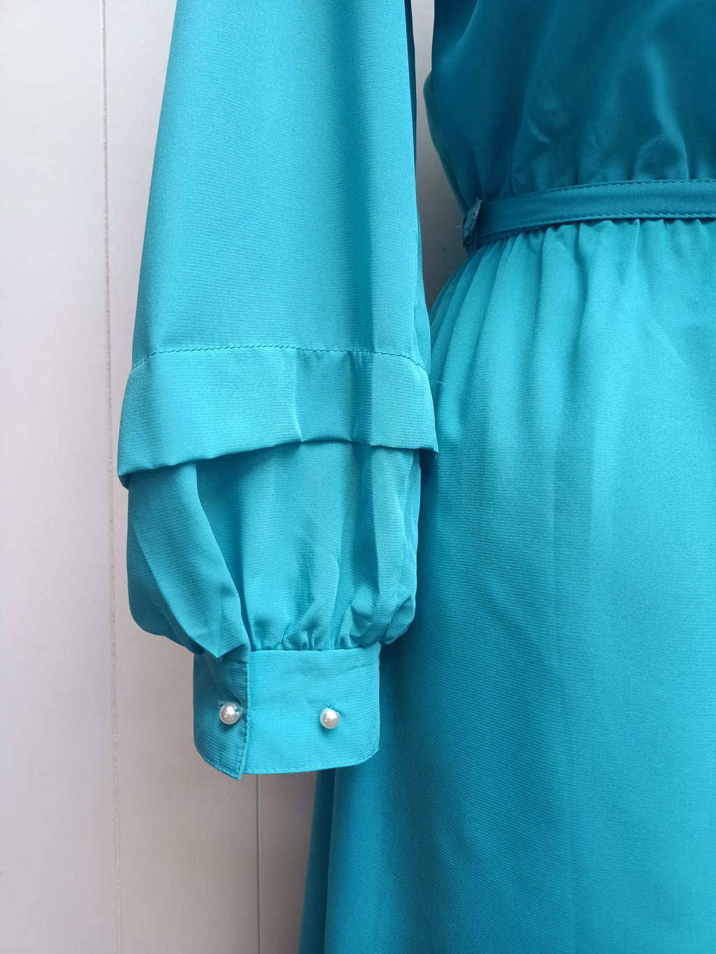 Vintage Turquoise & Pearl Dress