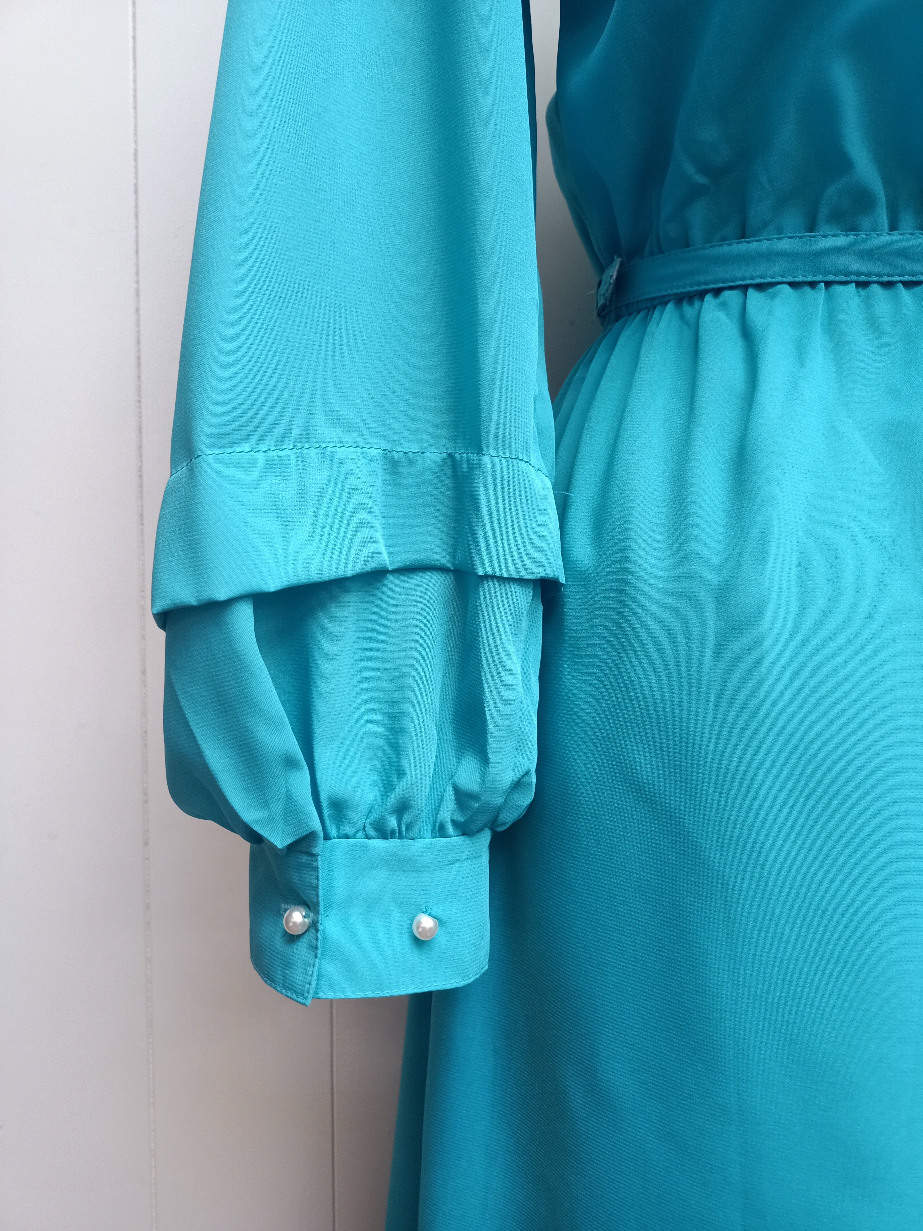 Vintage Turquoise & Pearl Dress