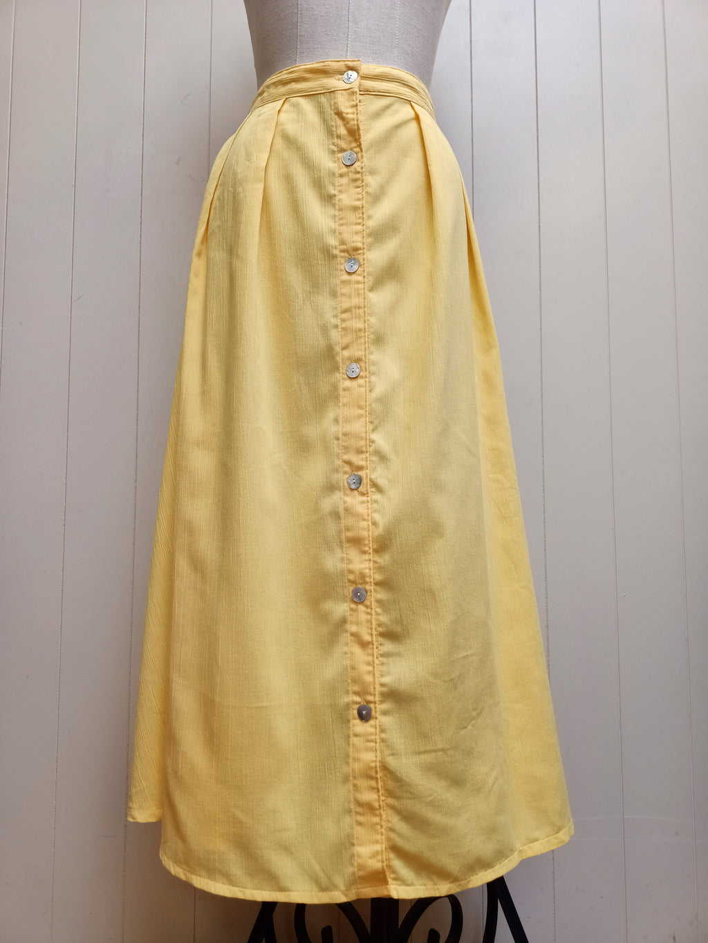 Vintage Yellow Button Up Skirt