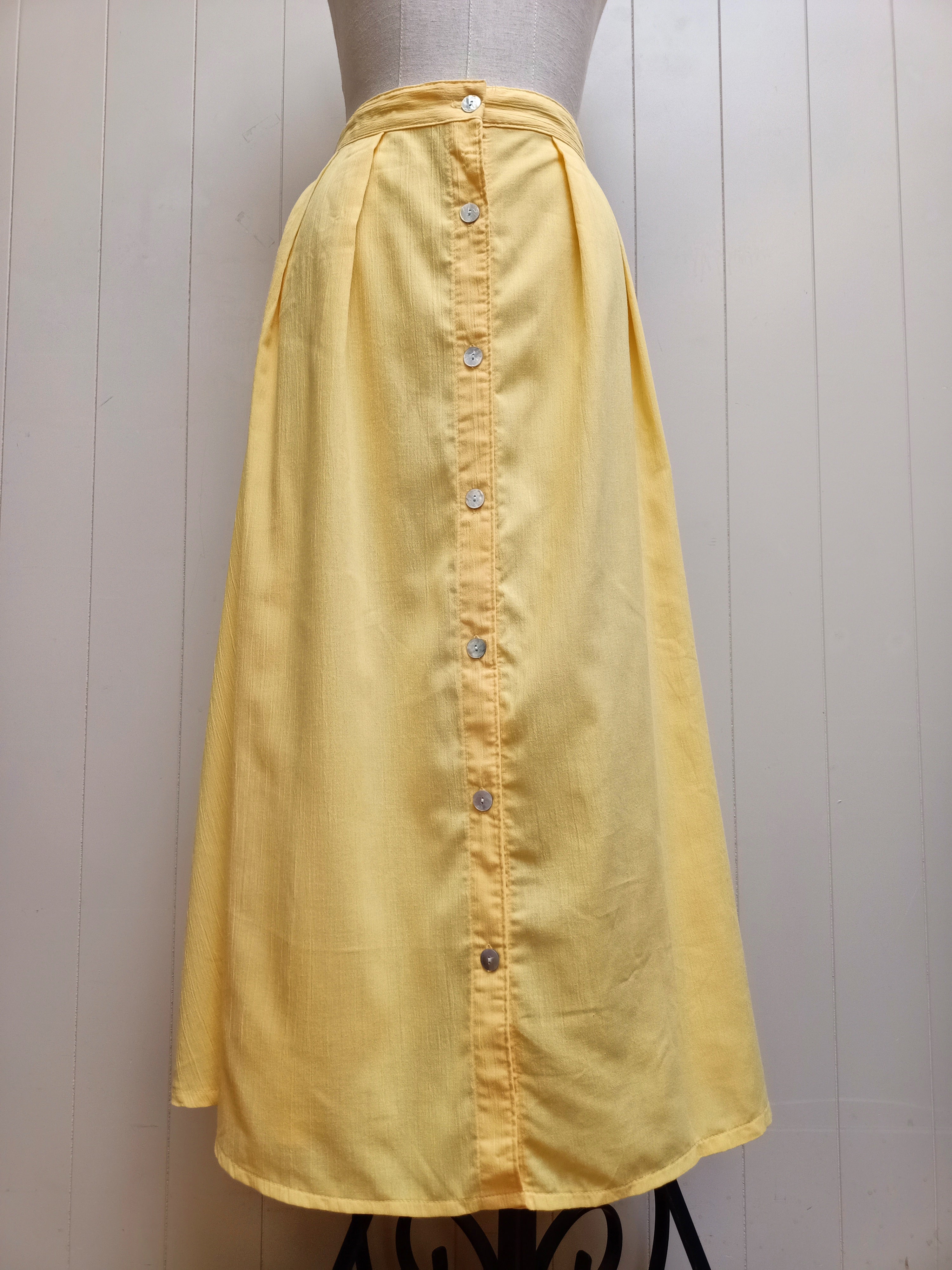 Vintage Yellow Button Up Skirt