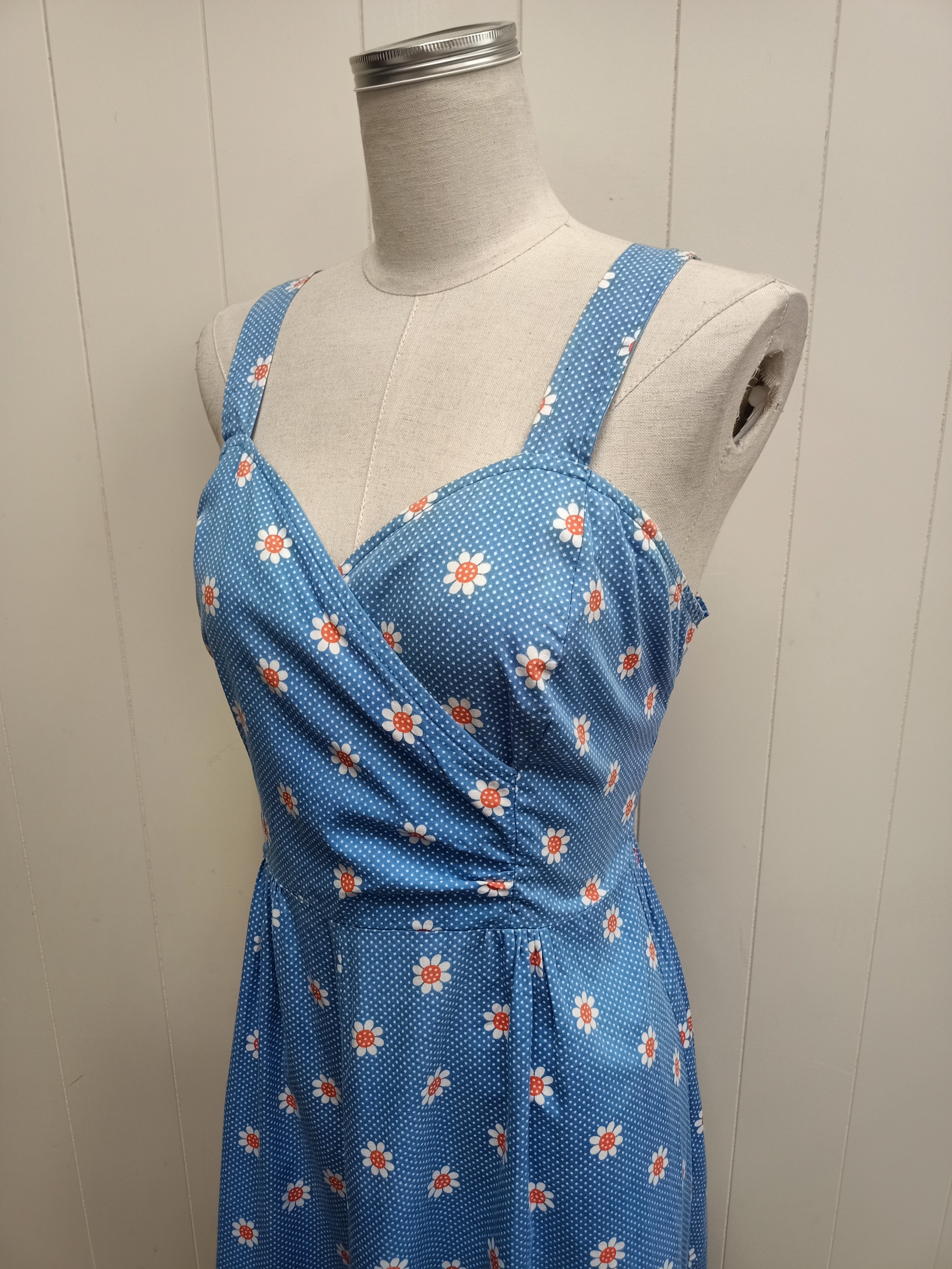 Vintage Polka Dot Daisy Dress