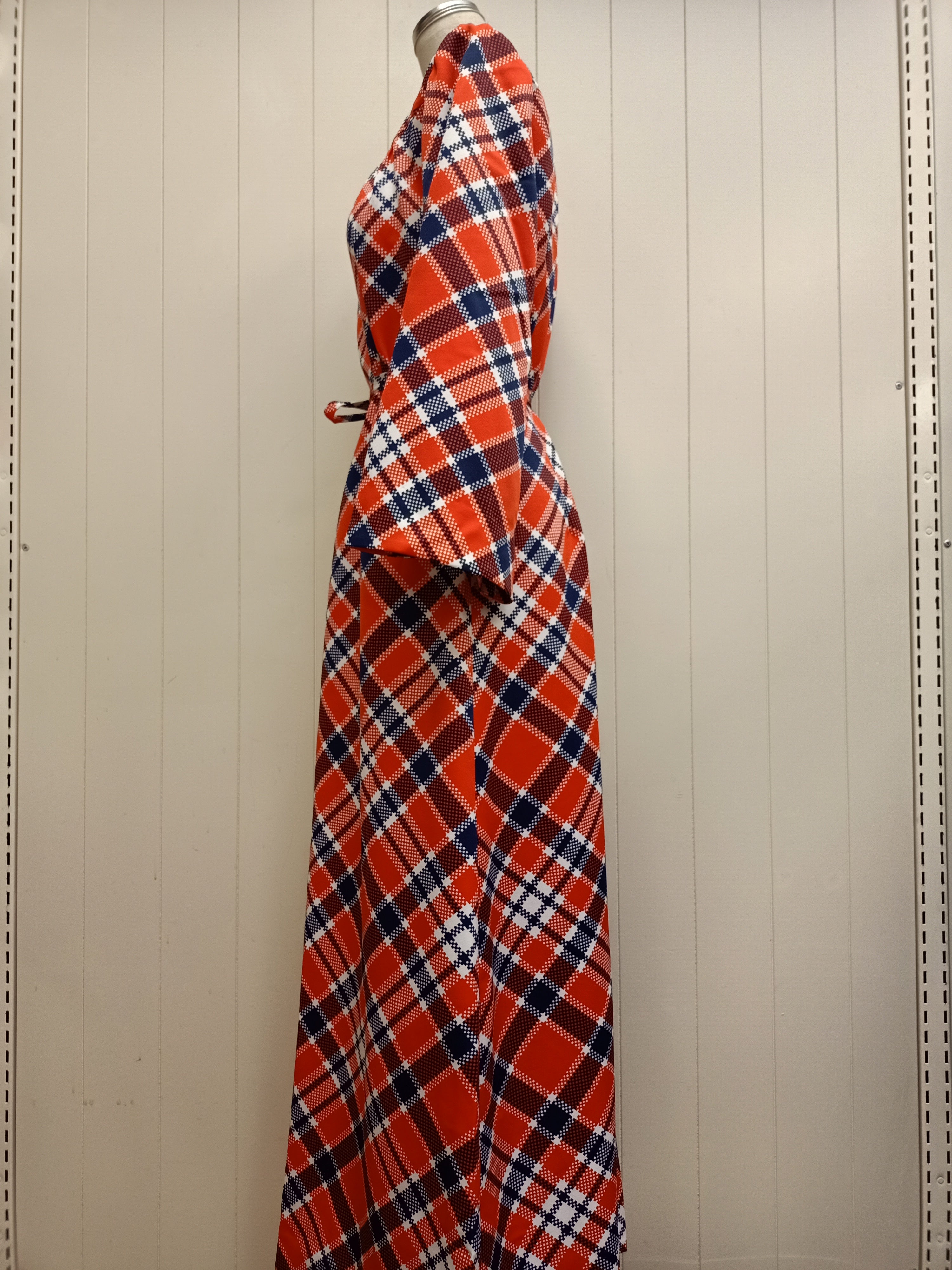 Vintage Paradise Plaid Maxi Dress