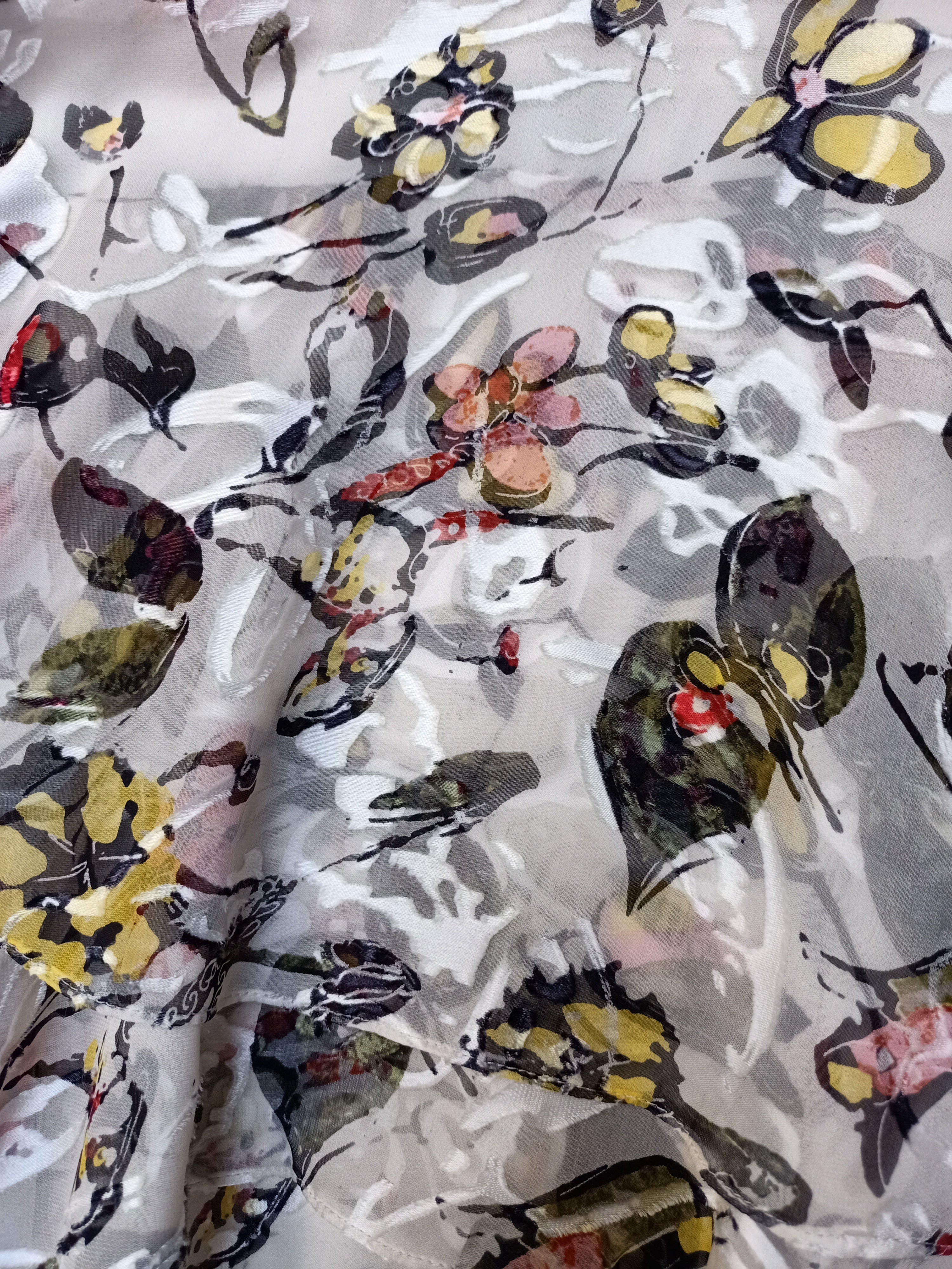Grey Jason Wu Floral Skirt