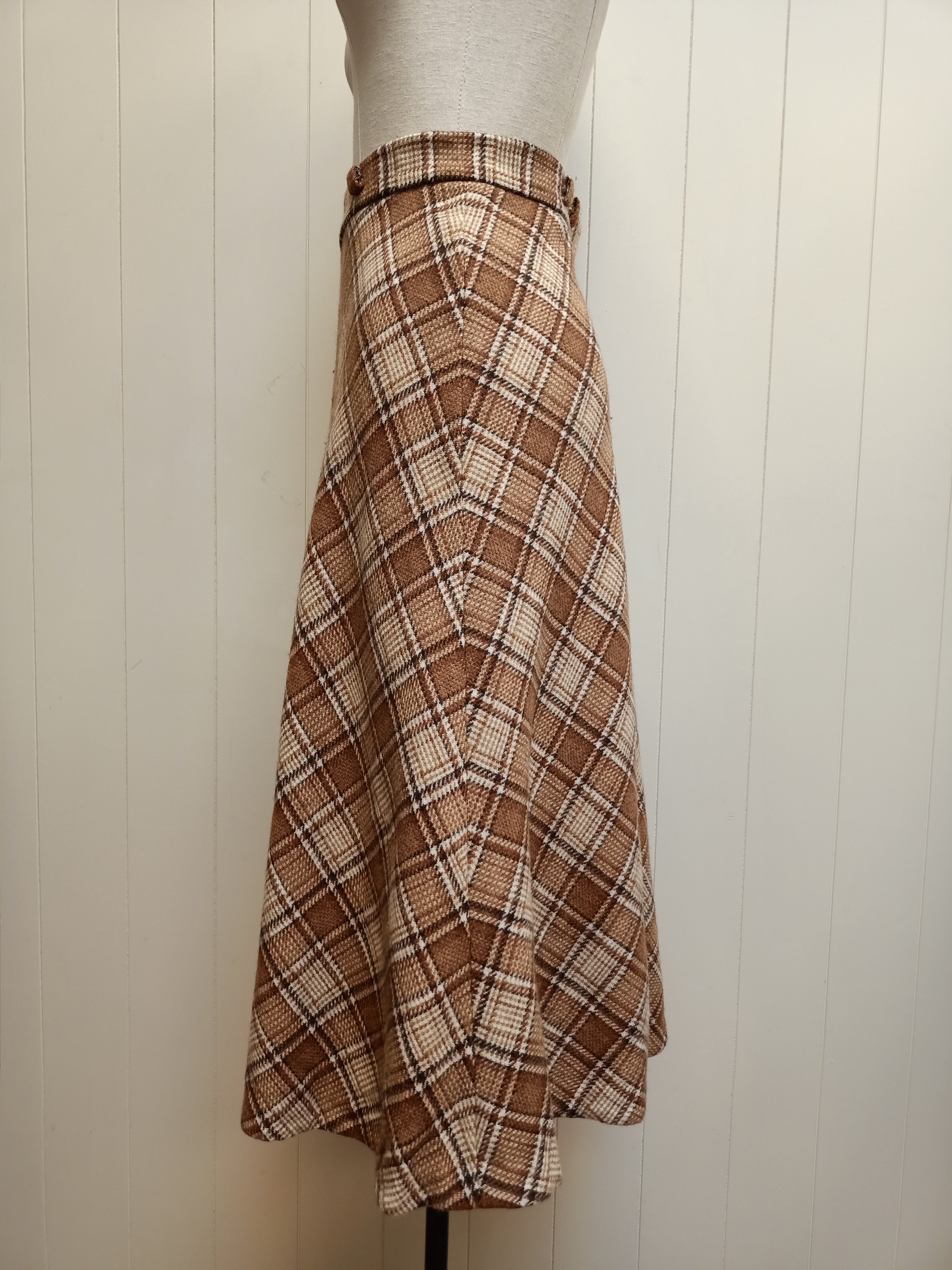 Vintage Megs Diagonal Plaid Skirt