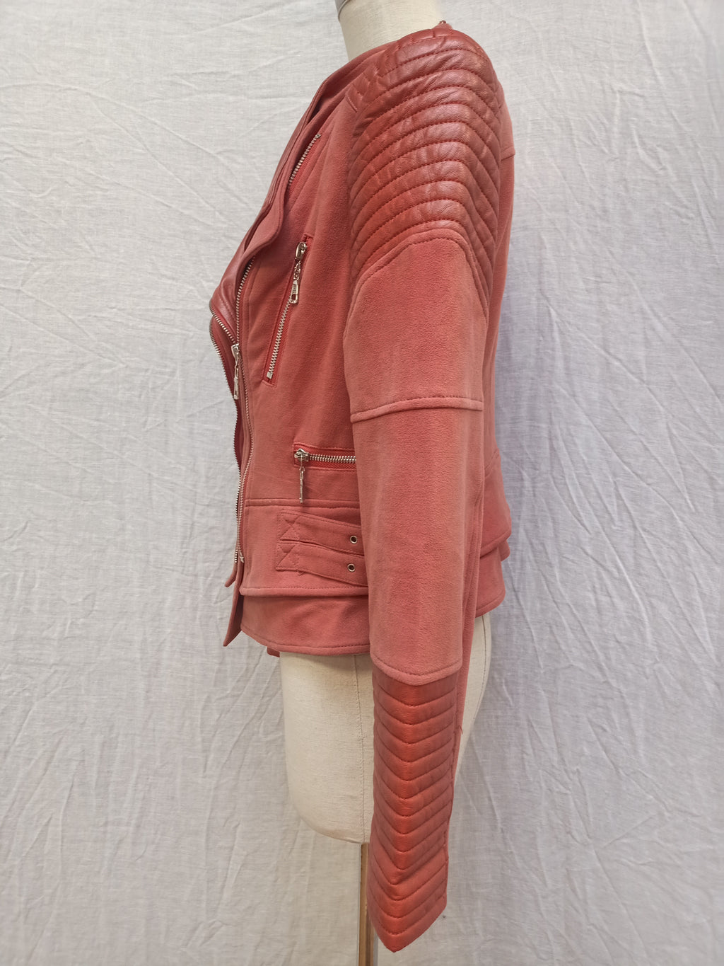 Red Faux Suede Jacket