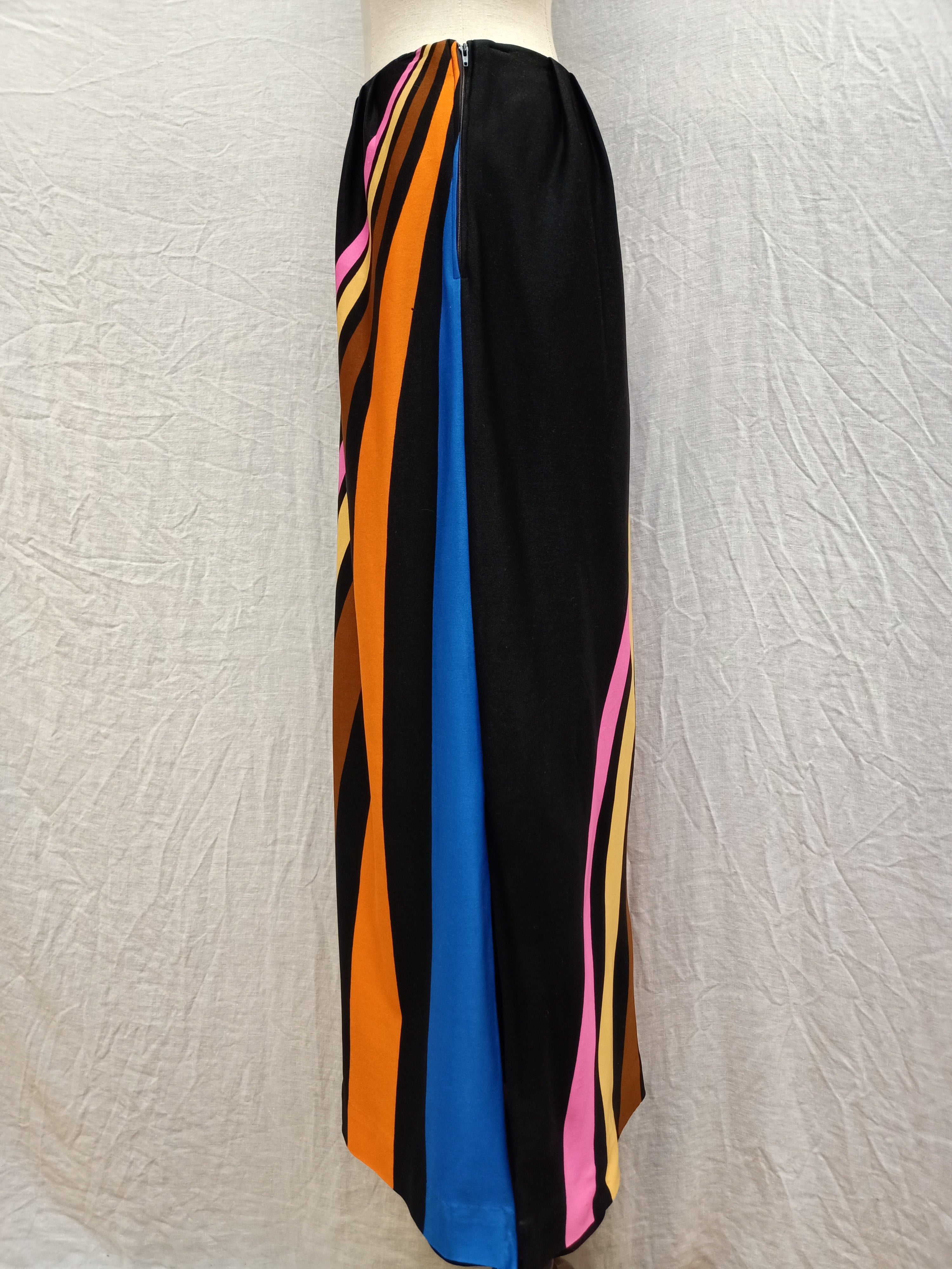 Vintage Cascading Stripes Skirt