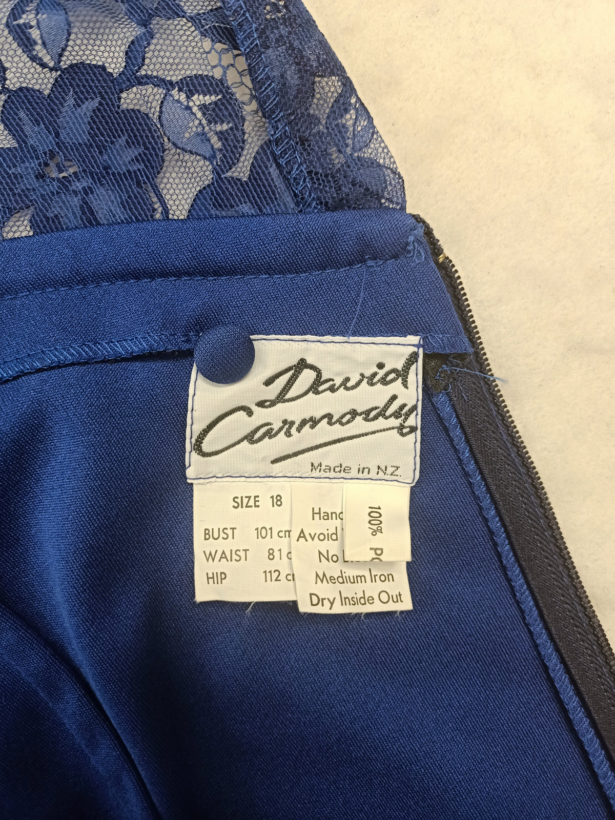 Vintage David Carmody Blue Lace Dress