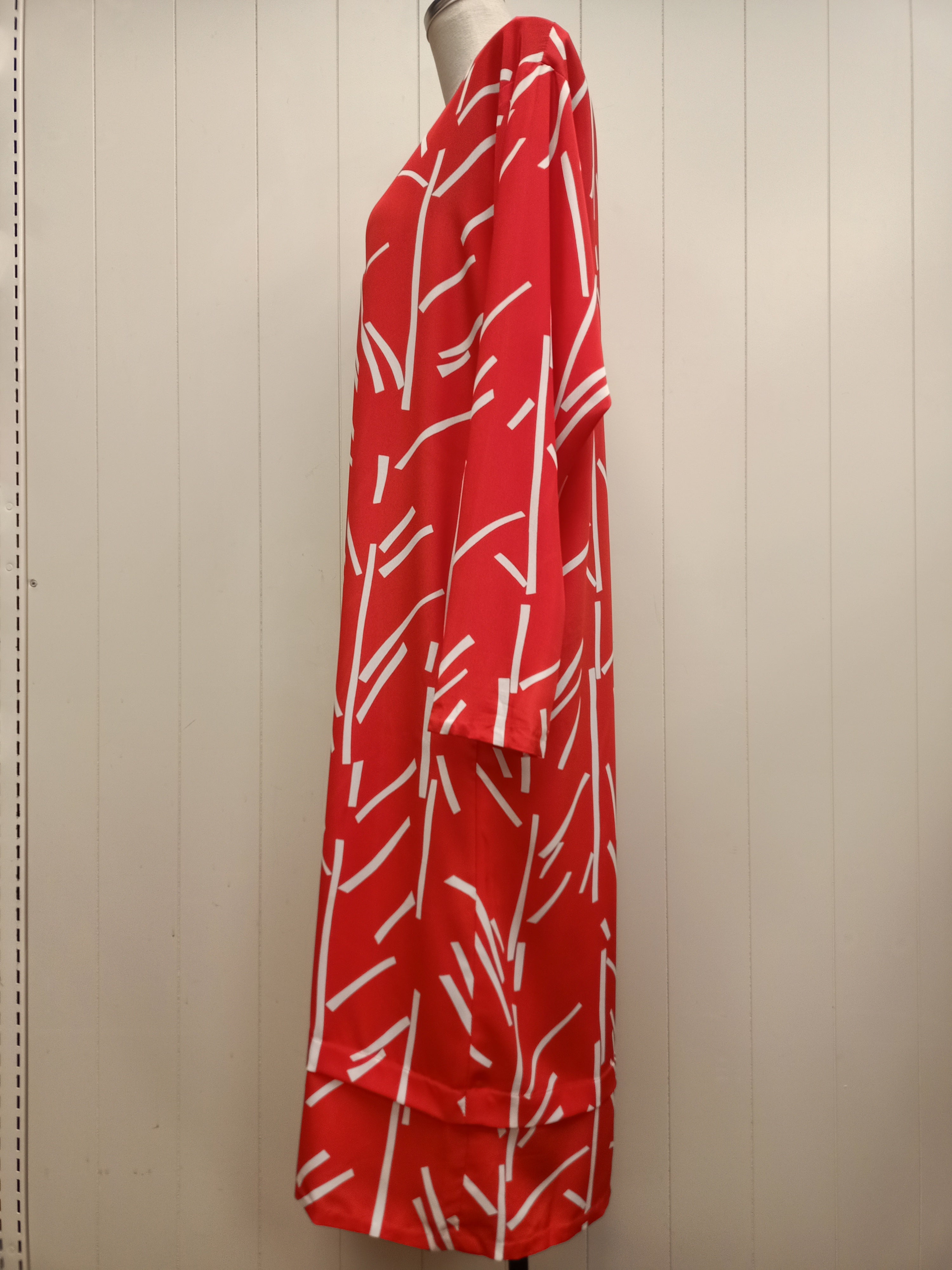 Vintage Red Abstract Dress