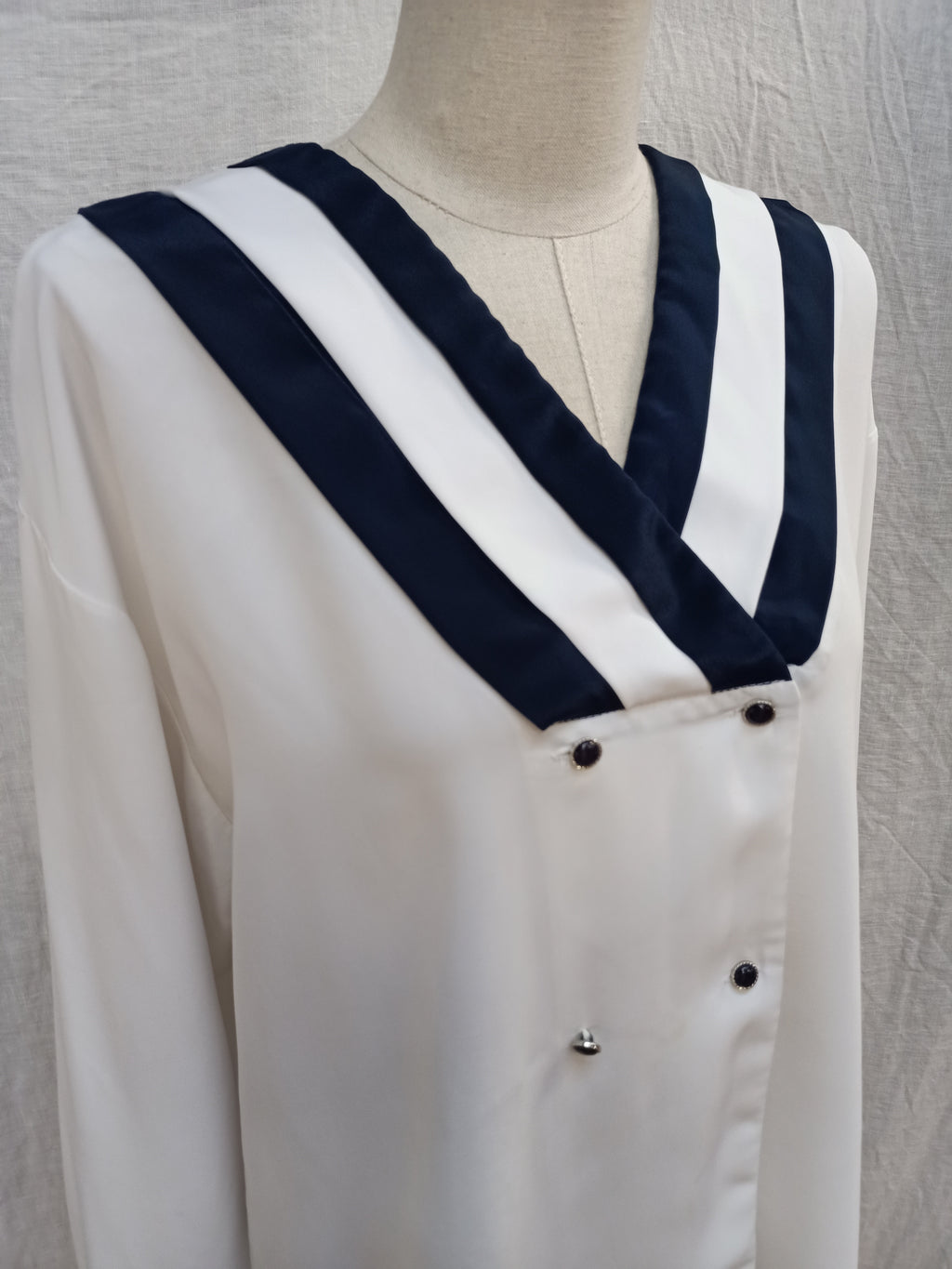 Vintage Navy and White Shirt
