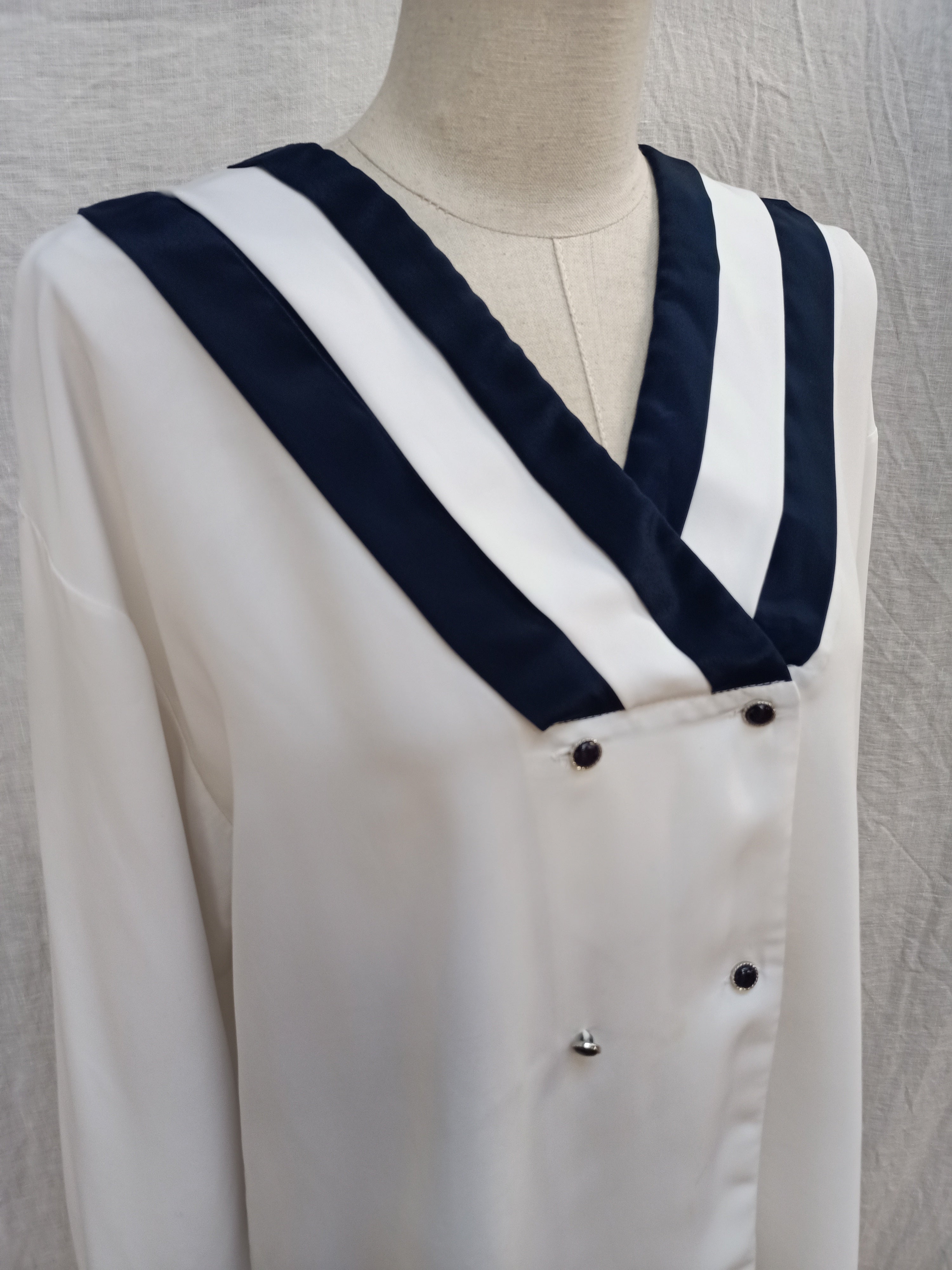 Vintage Navy and White Shirt