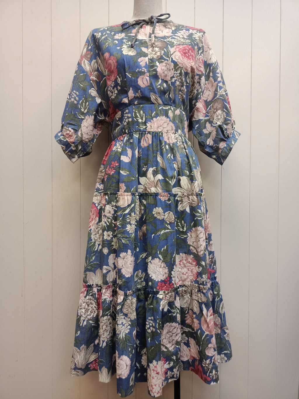Vintage Floral Tiered Dress