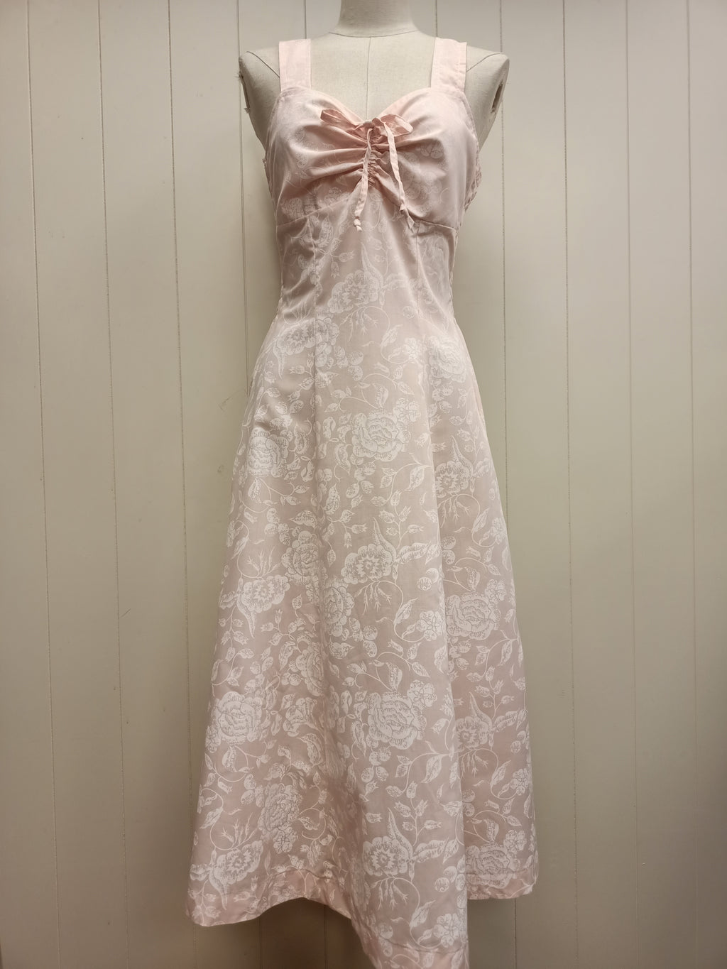 Vintage Pastel Pink Printed Dress